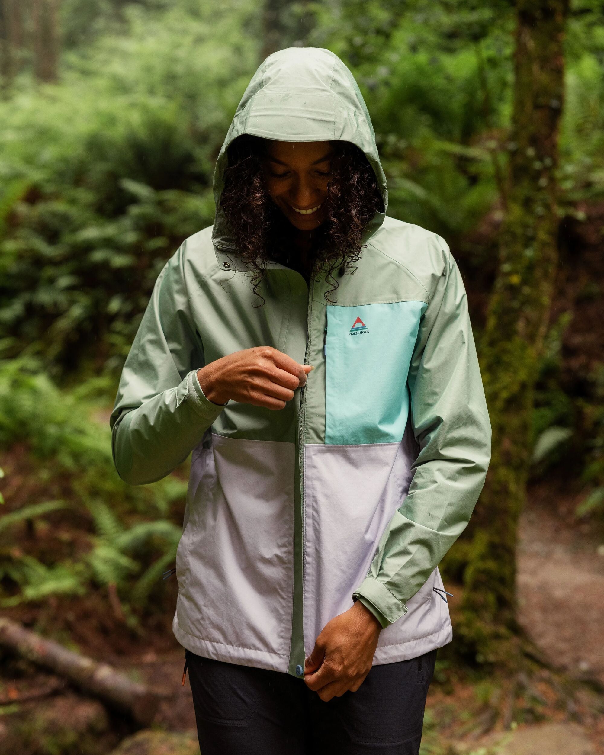 Trailscape Women's Recycled Waterproof Jacket - Pistachio/Lilac Mist/Aqua - Lifestyle