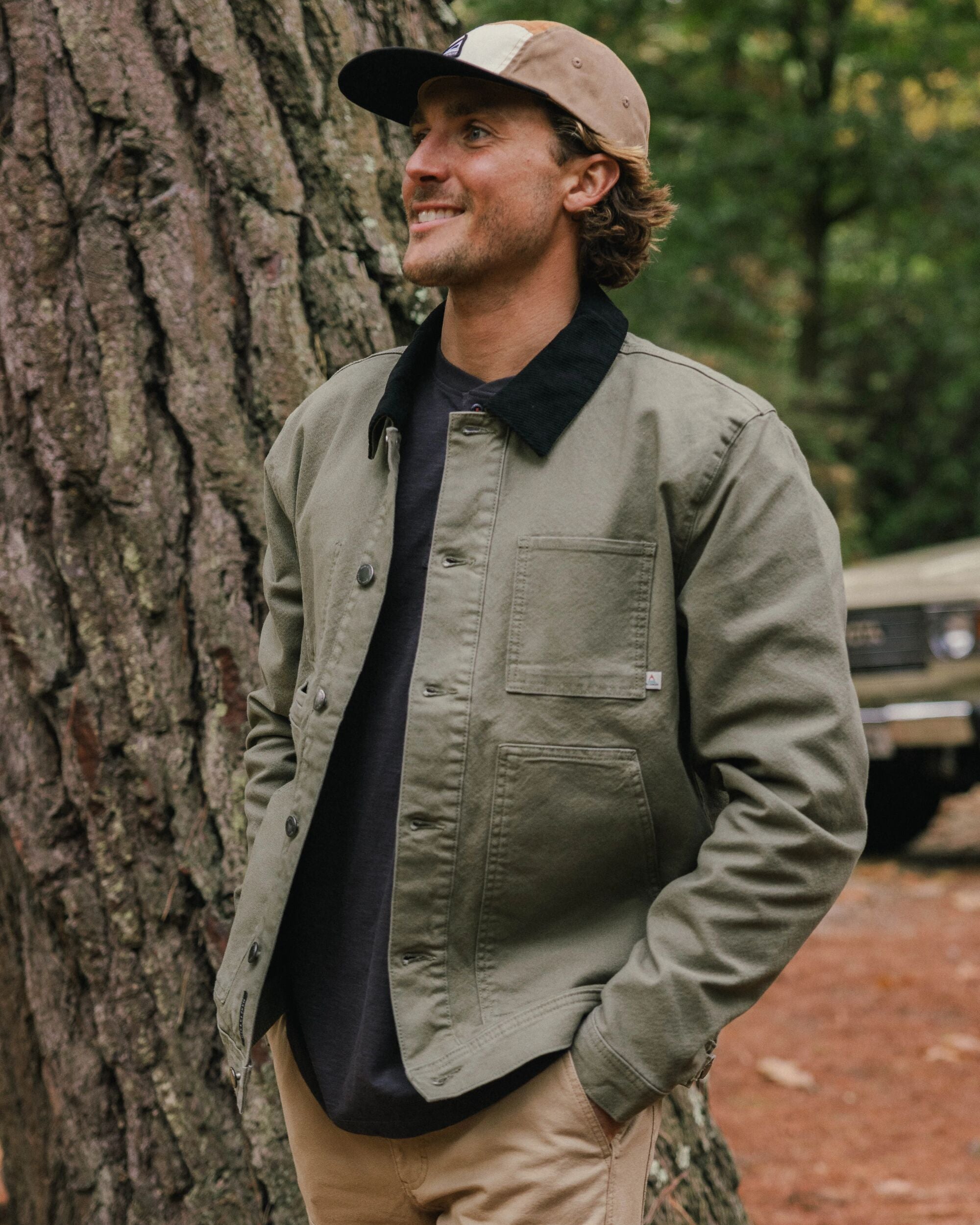 Vantage Lined Organic Cotton Canvas Jacket Dusty Olive – Passenger