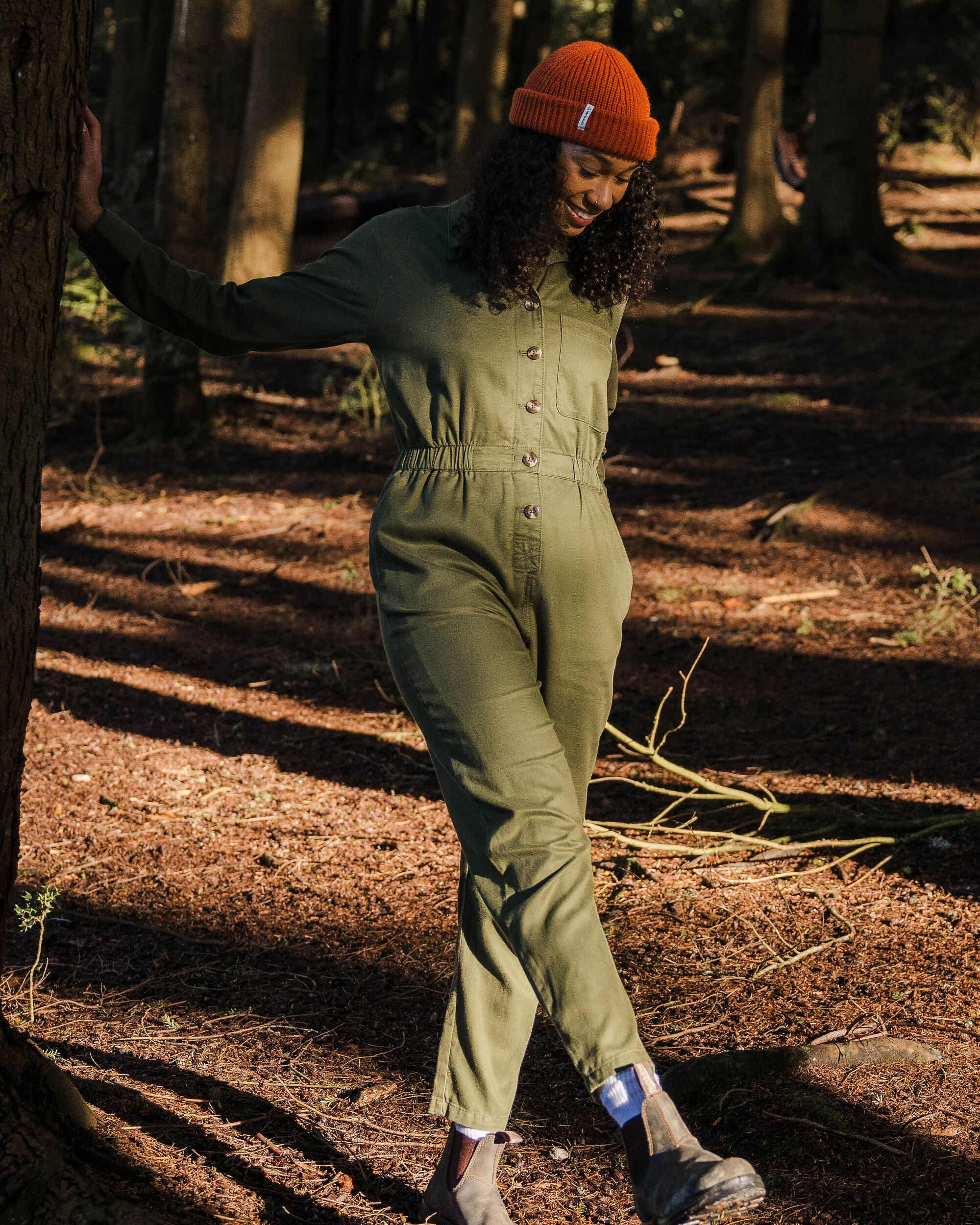 Resonate Boiler Suit - KhakiResonate Organic Cotton Boiler Suit - Khaki - Lifestyle