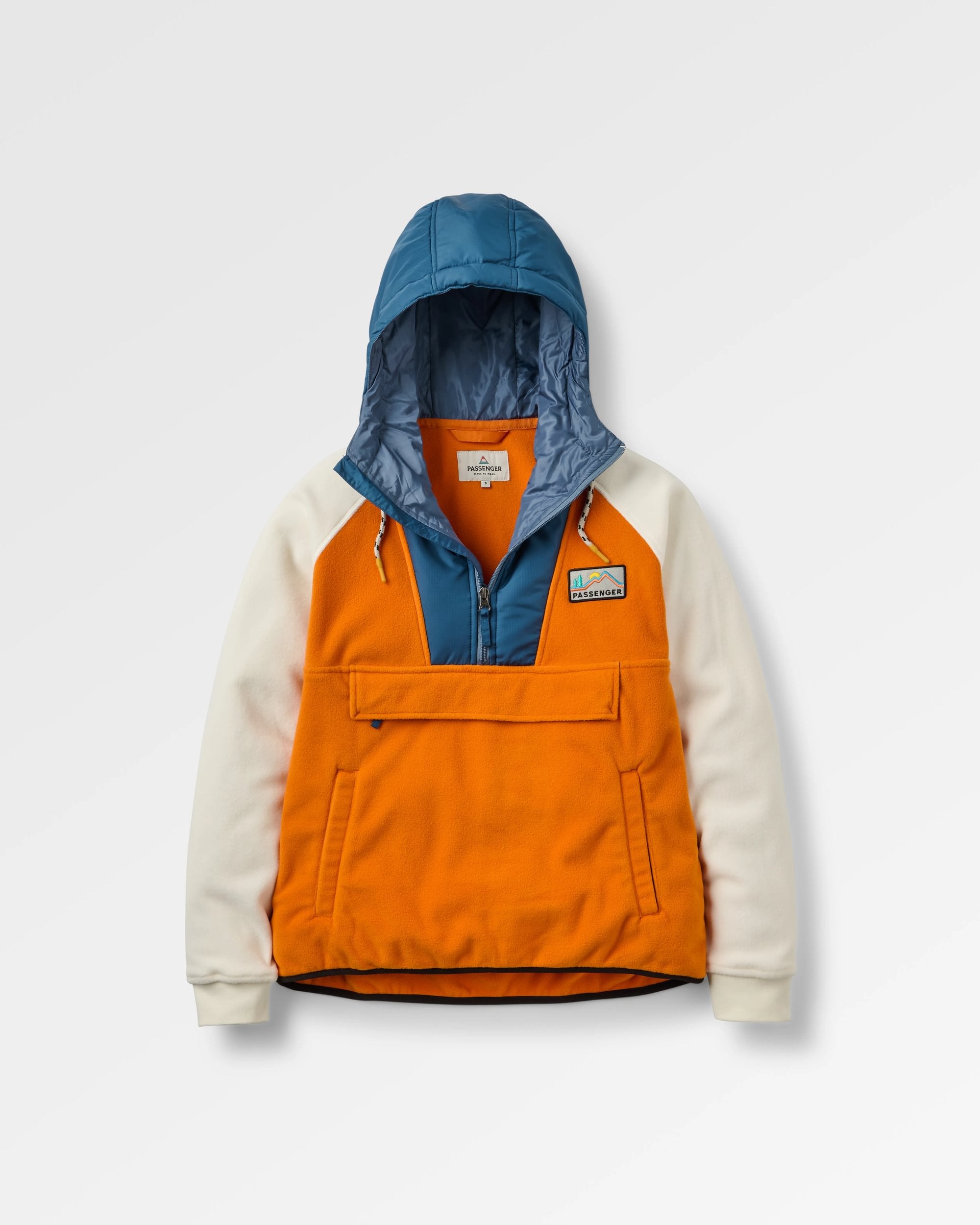 Alexander Recycled Polar Hooded Fleece - Sunrise Orange - Flatlay