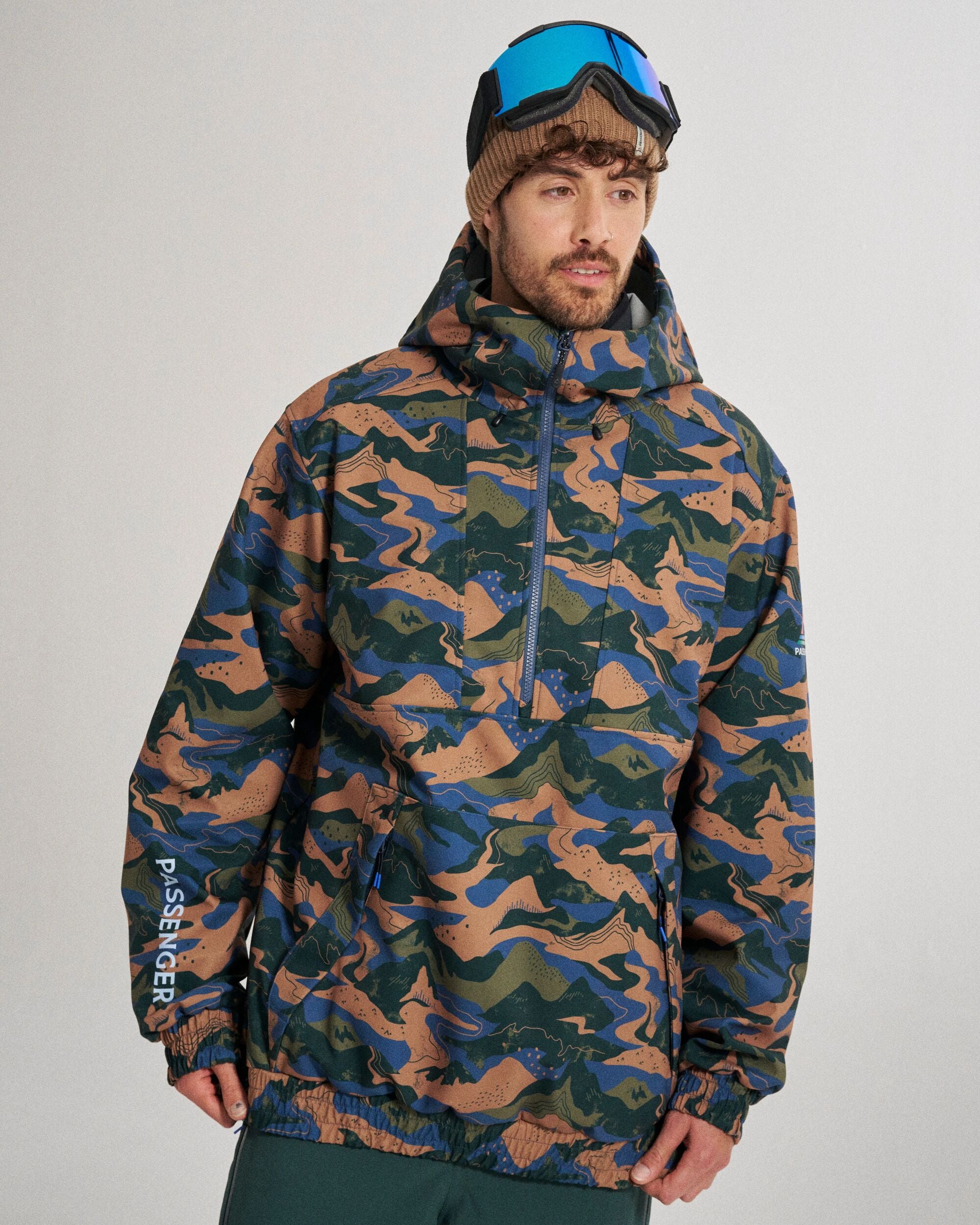 Snowscape Men's Recycled Softshell Pullover - Adventure Dark Fern - Studio Model