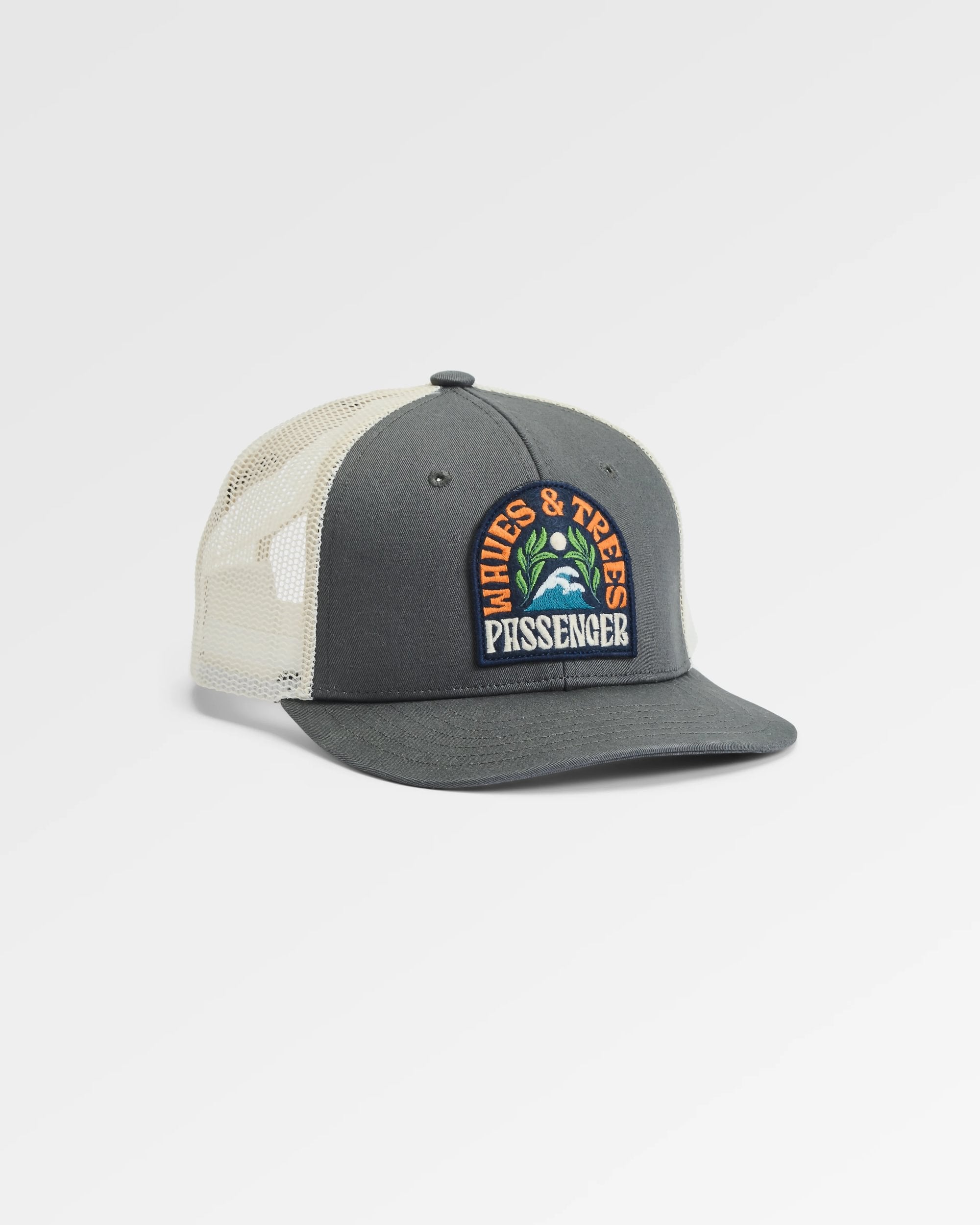 Dawning Organic Cotton Trucker Cap - Charcoal - Flatlay