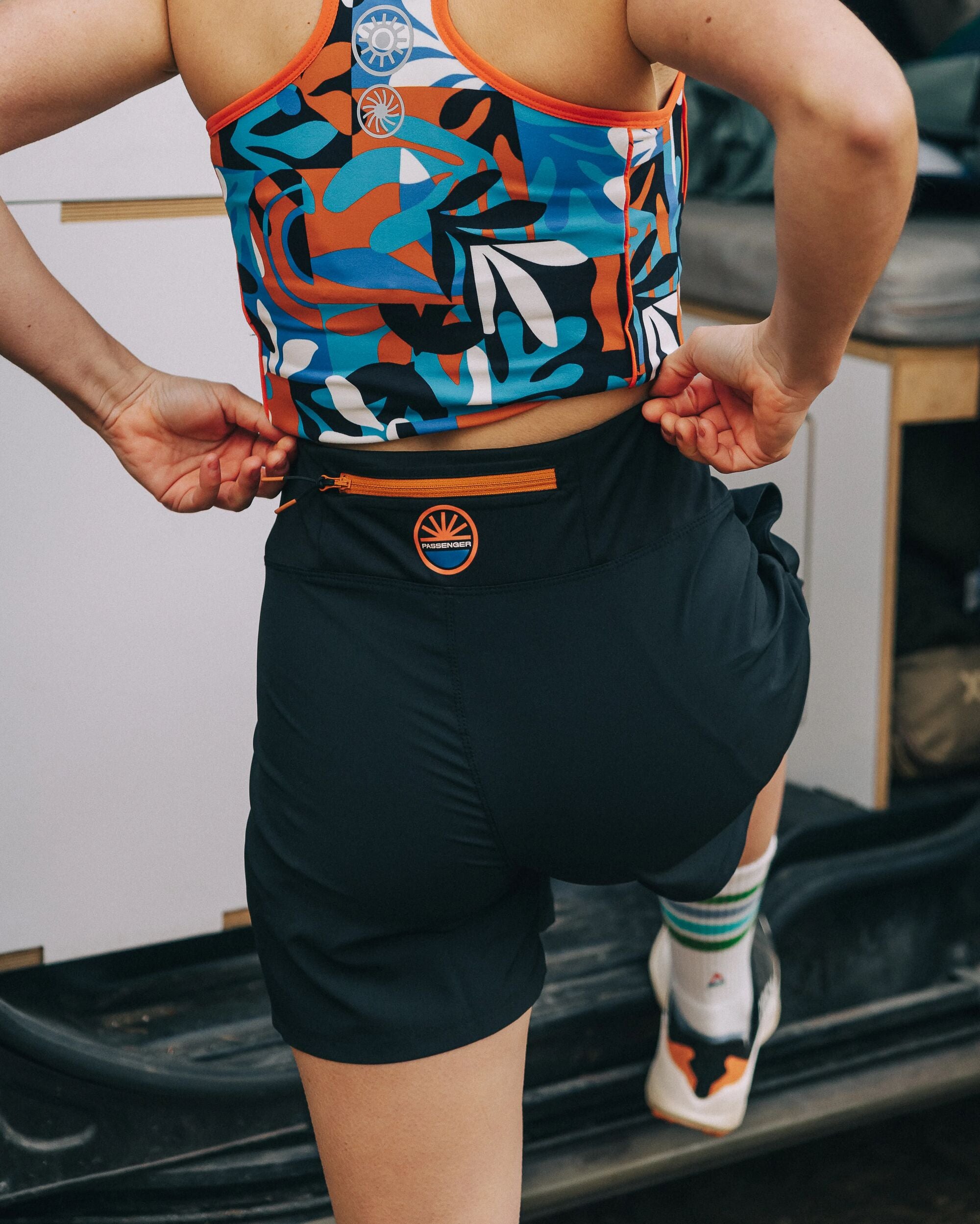 Roundtrip Recycled Trail Short - Black - Lifestyle