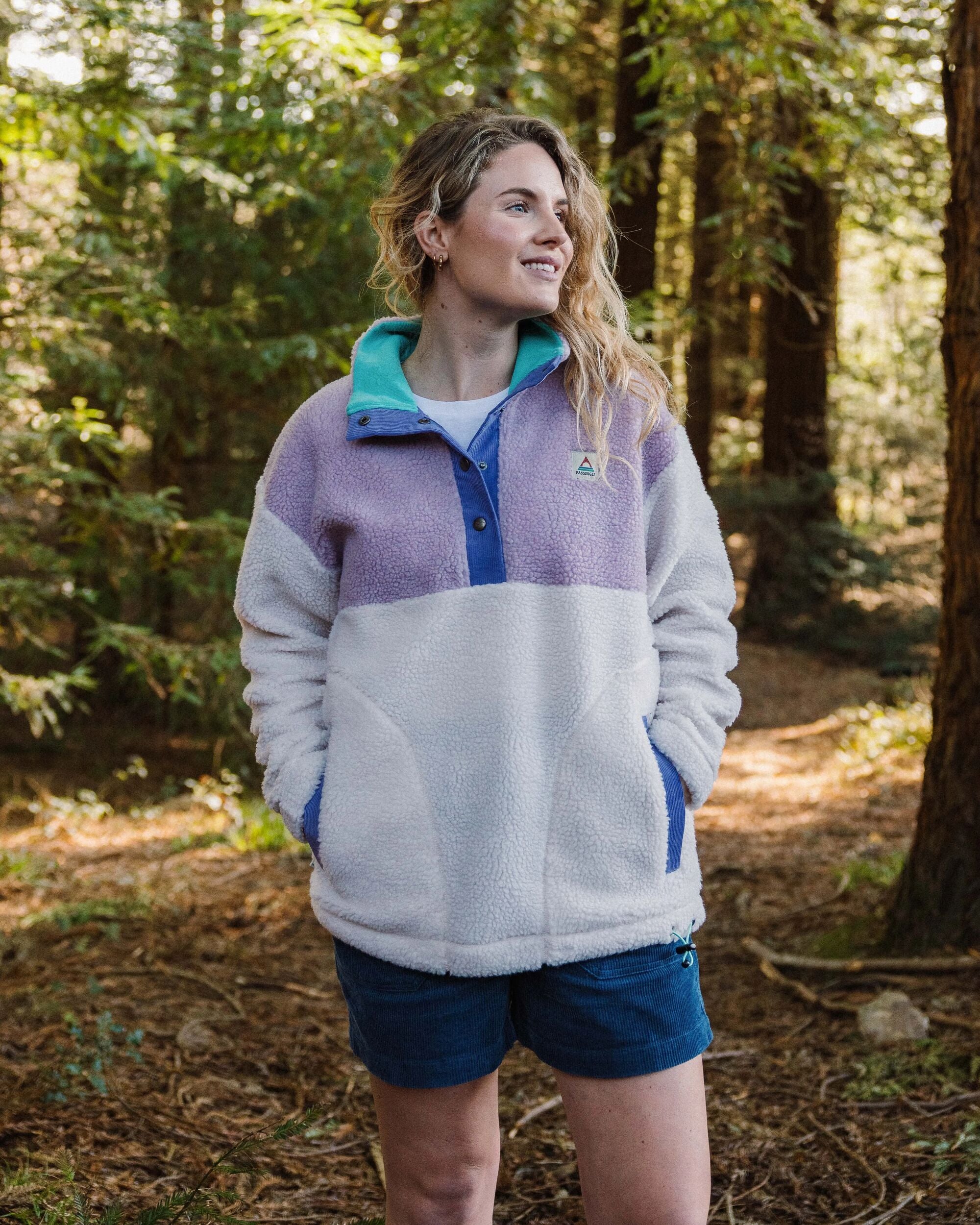 Create Recycled Deep-Pile Sherpa Fleece - Lilac Mist/ Vintage White - Lifestyle