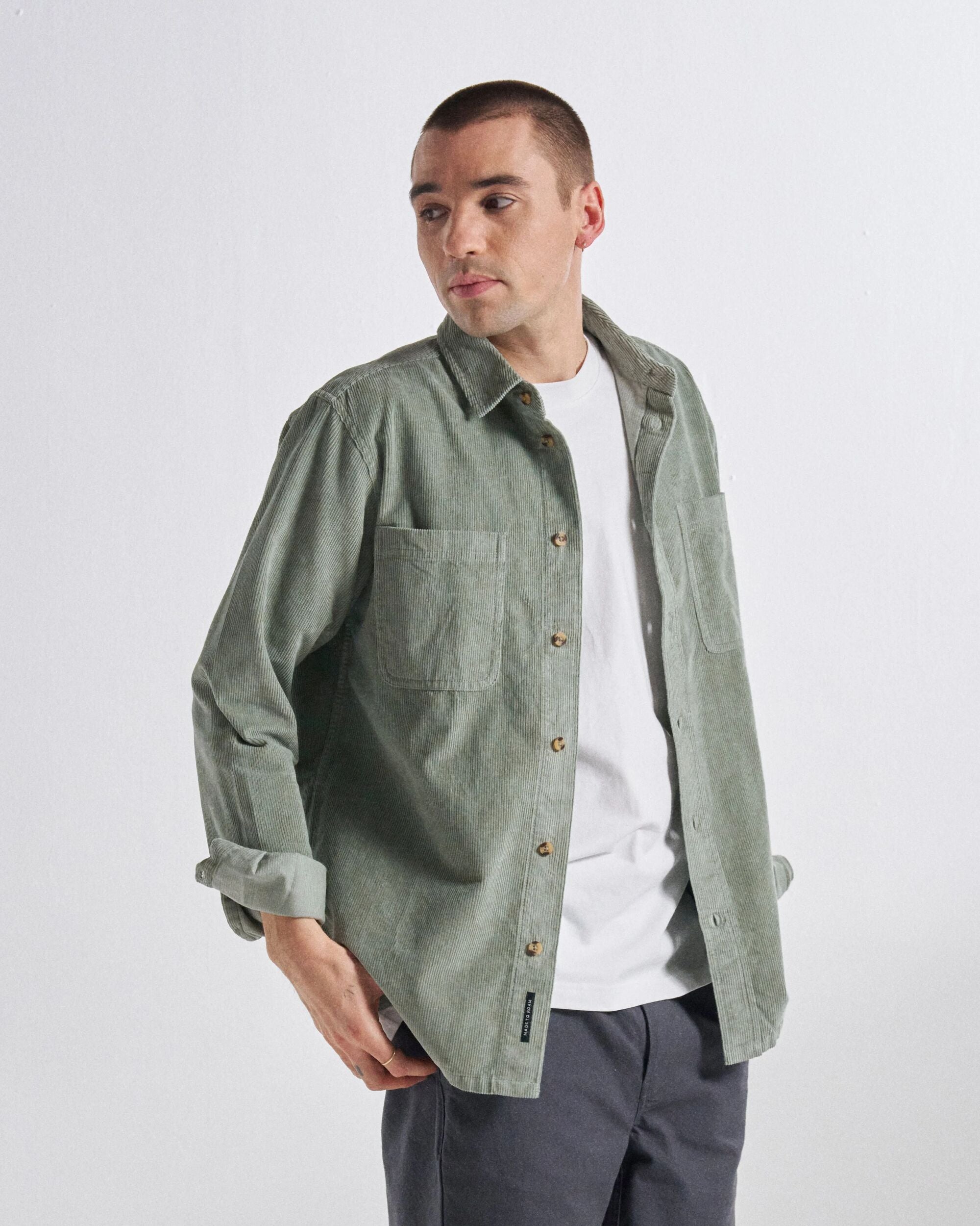Backcountry Cord Shirt - Pistachio - Studio Model