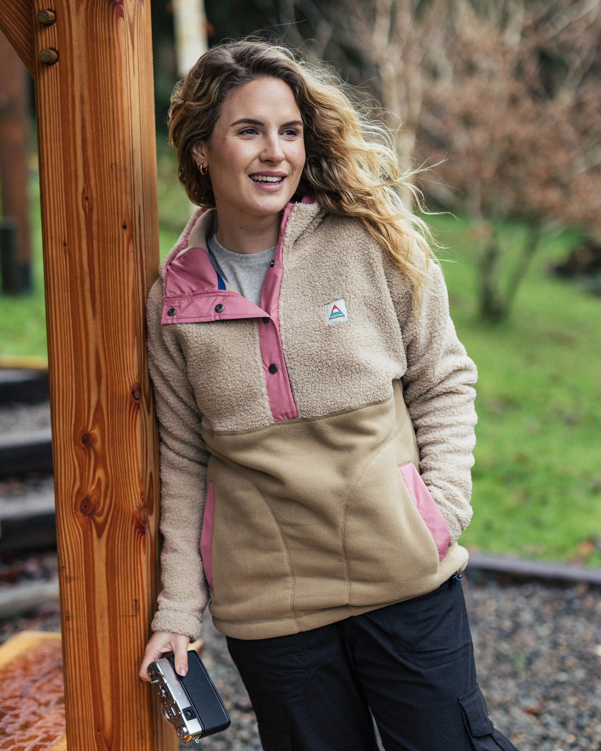 Calla Hooded Polar-Lined Fleece - Feather/Biscuit - Lifestyle
