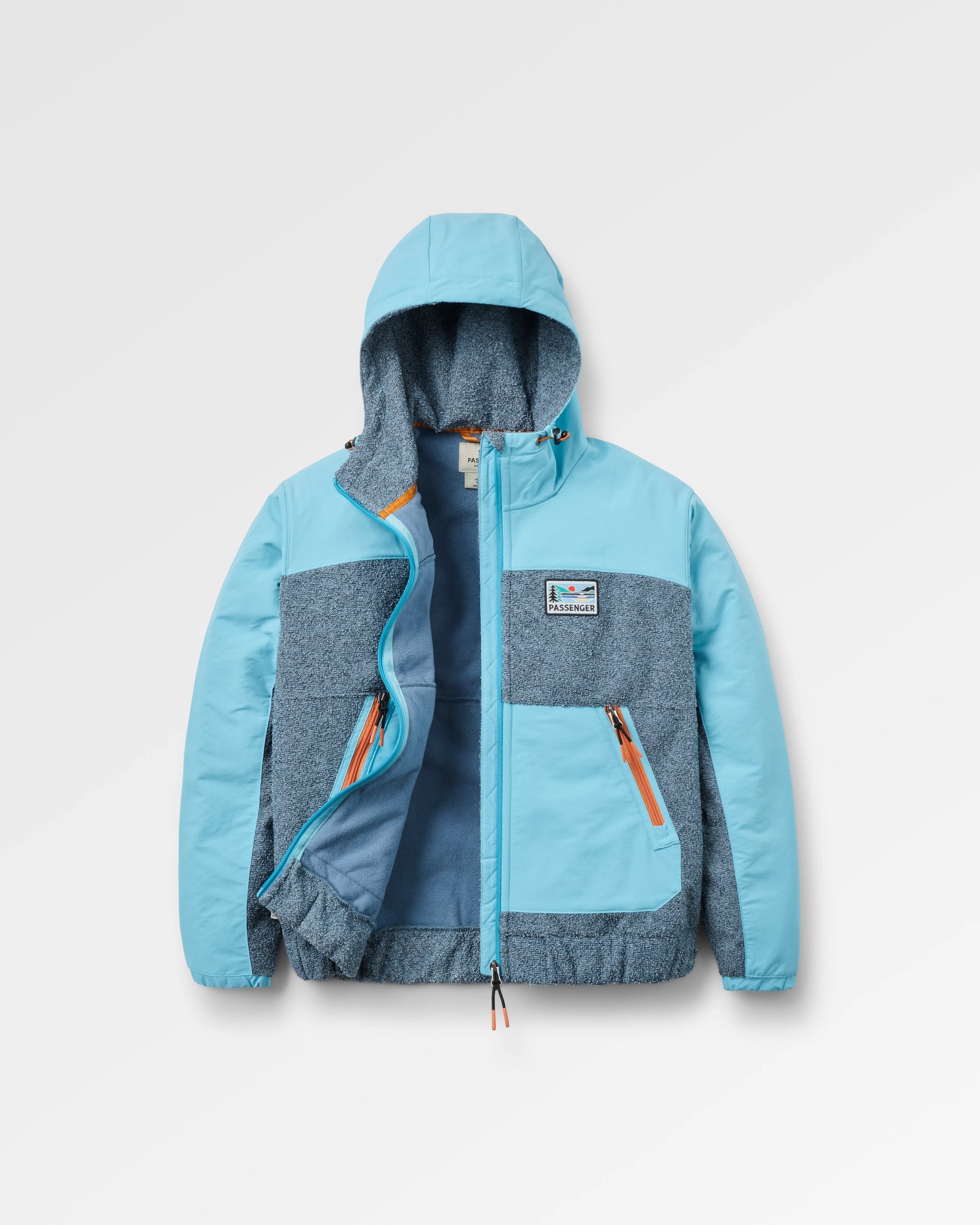 Warming Full Zip Windproof Fleece - Stormy Blue/Retro Blue - Flatlay