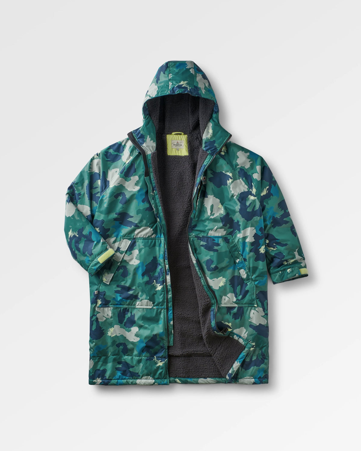 Waves Sherpa Lined Changing Robe - Alpine Camo Rain Forest - Flatlay