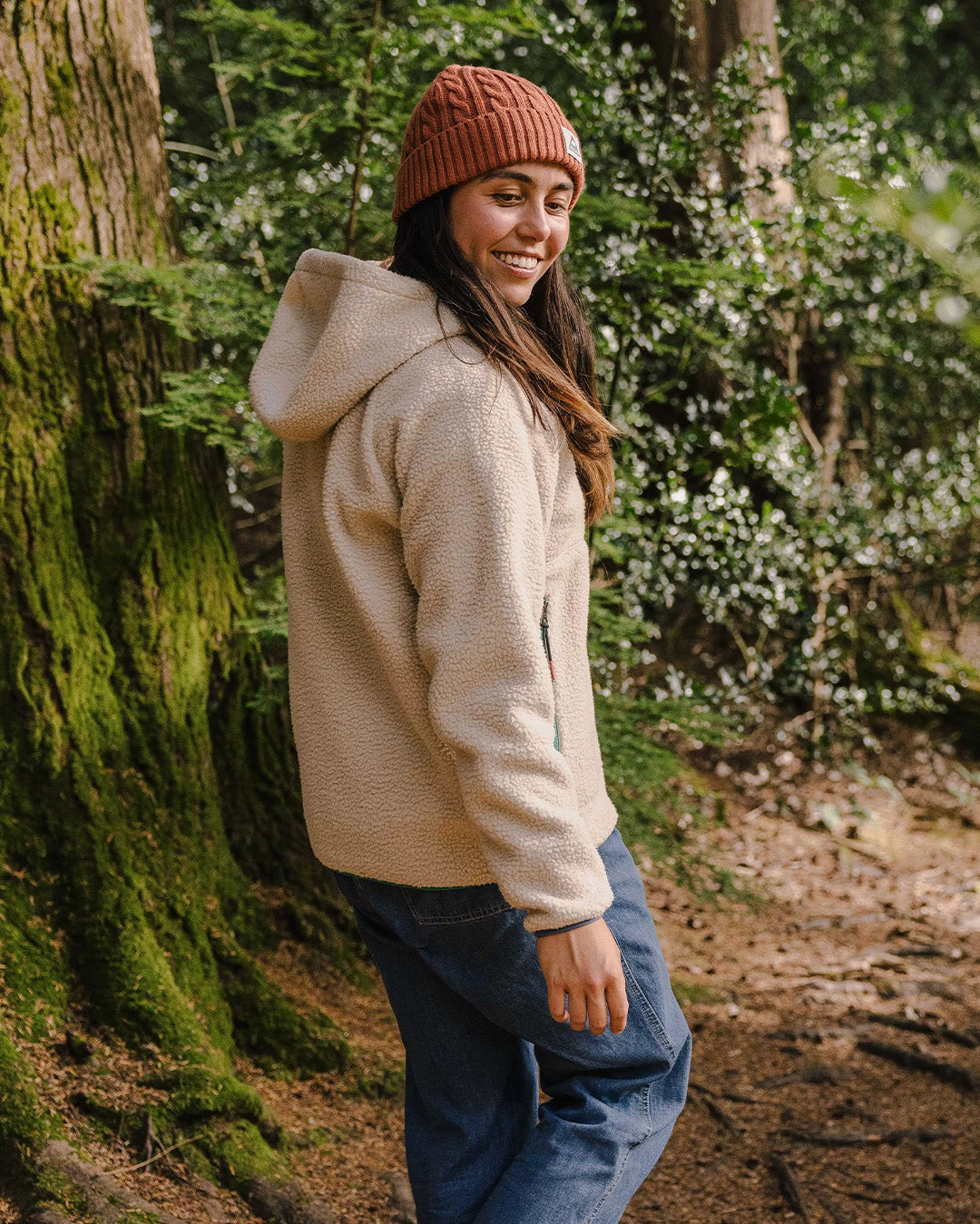 Maine 1/2 Zip Recycled Sherpa Fleece - Oatmeal - Lifestyle