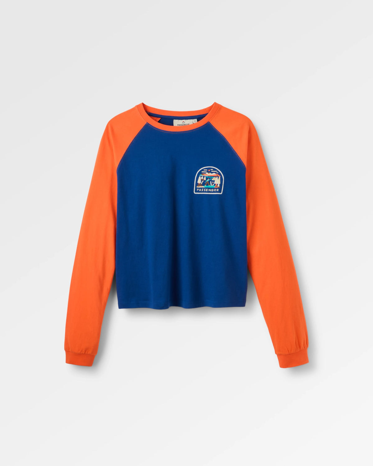 Lost Patch Women's Organic Cotton LS T-Shirt - Blue Navy - Flatlay