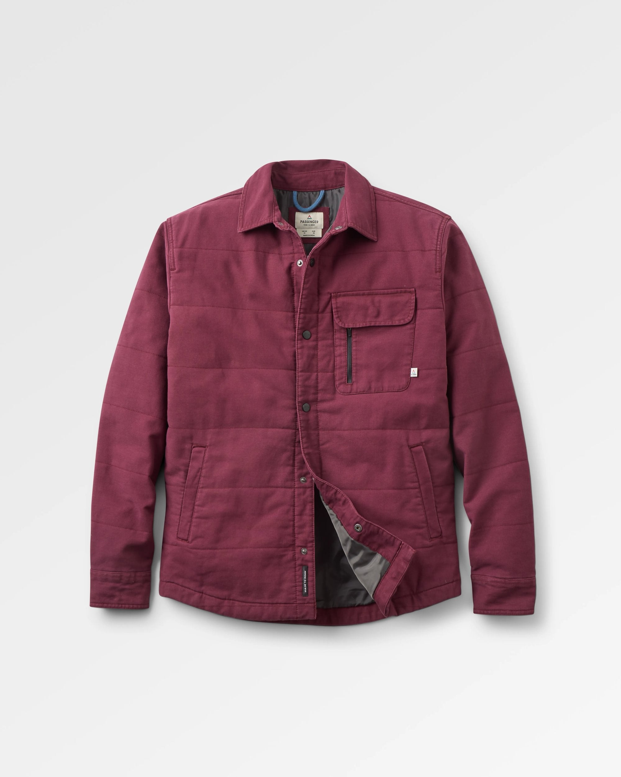 Taranaki Canvas Quilted Overshirt - Fig - Flatlay