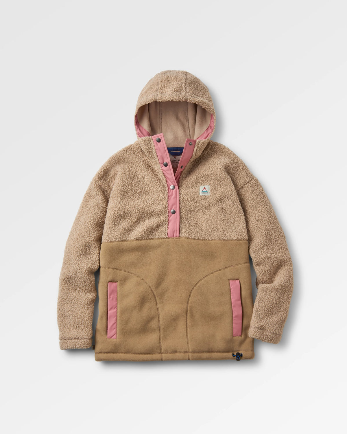 Calla Hooded Polar-Lined Fleece - Feather/Biscuit - Flatlay