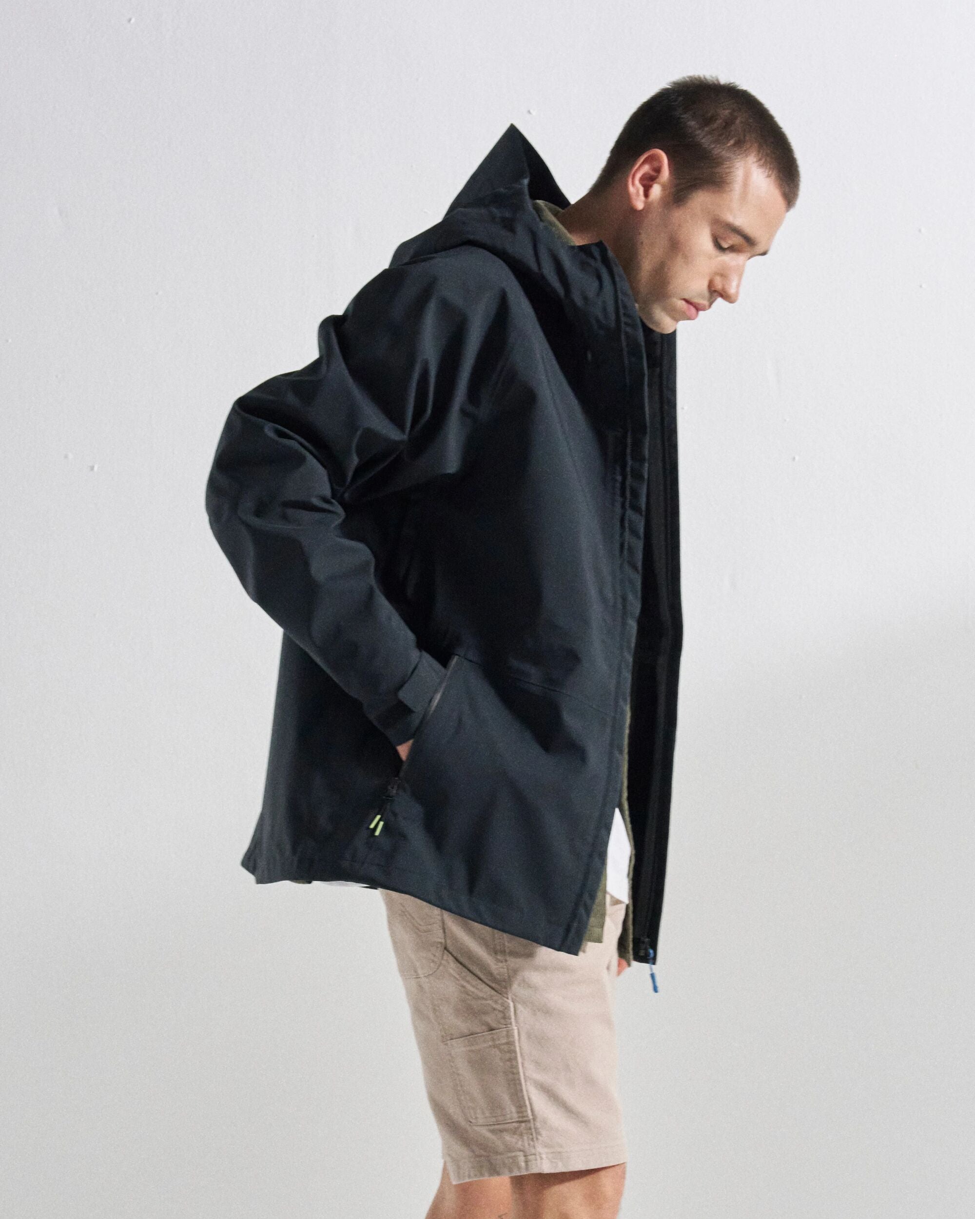 Five Season Waterproof Jacket - Black - Studio Model