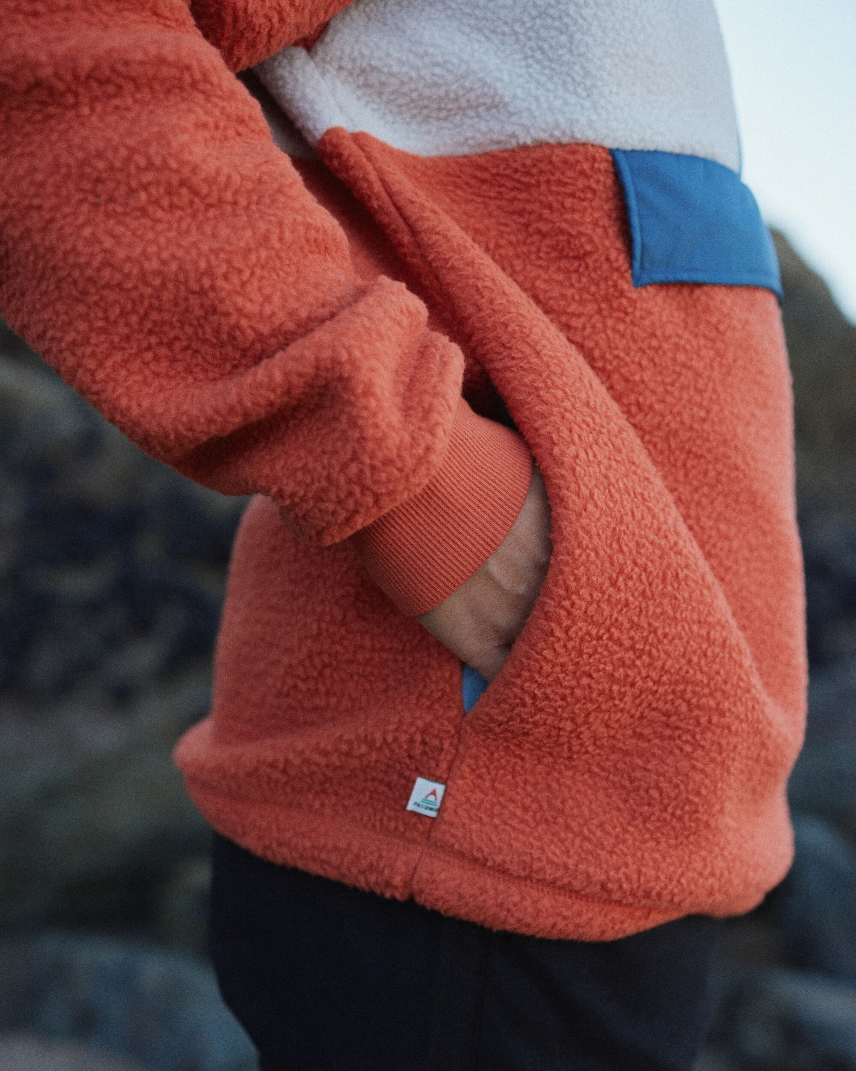 Maren 1/2 Zip Sherpa Fleece - Burnt Orange - Lifestyle