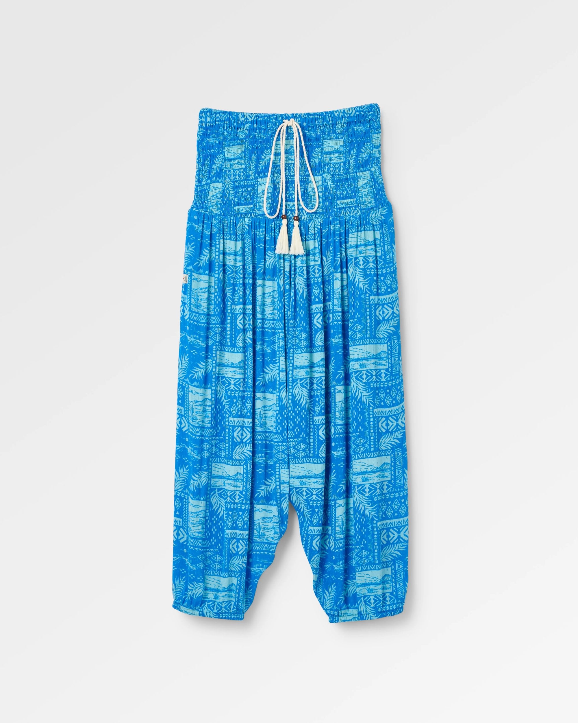 Daylily Loose Trouser - Patchwork Marine Blue - Flatlay