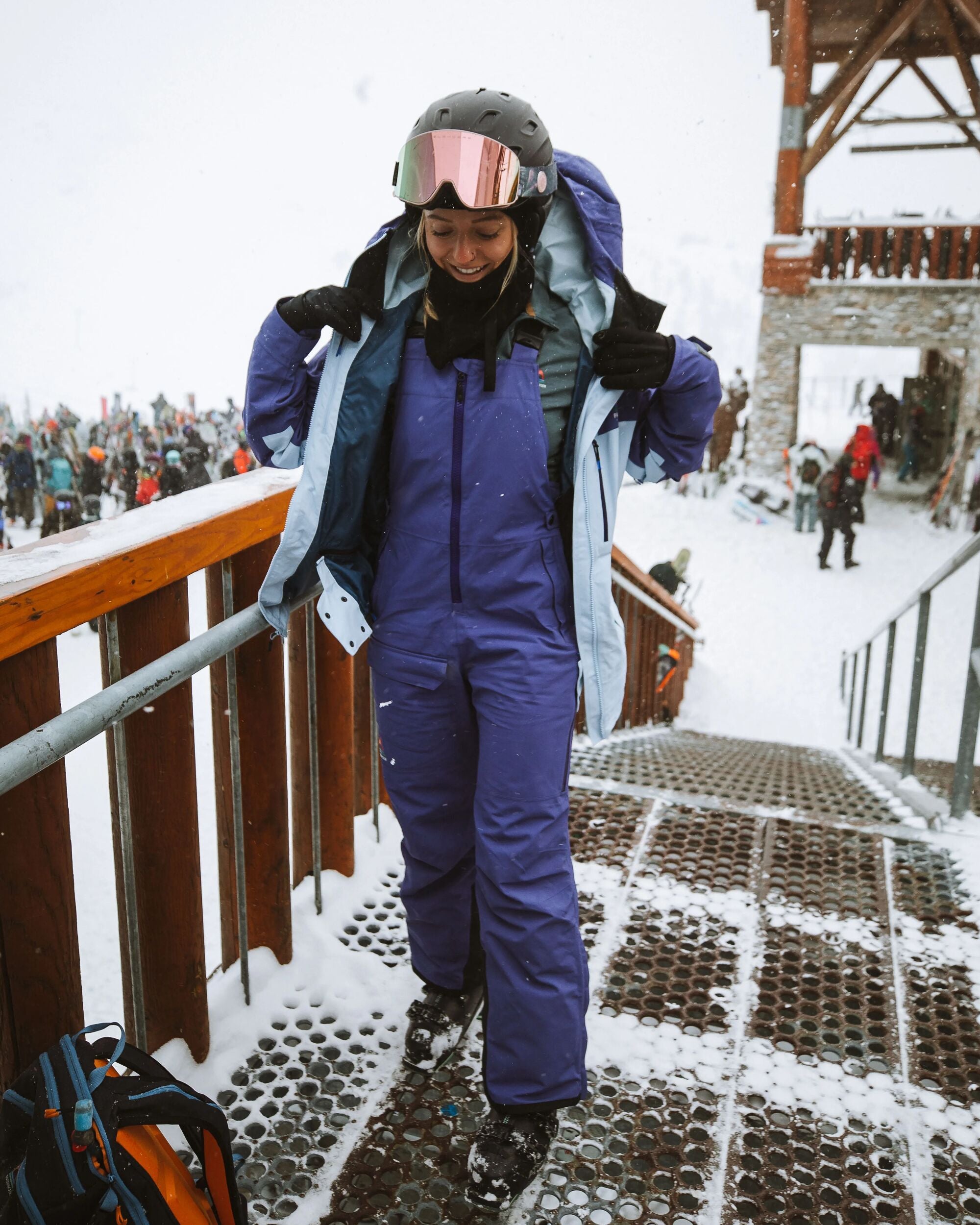 Snowscape Women's Recycled Bibpant - Purple Indigo - IGC