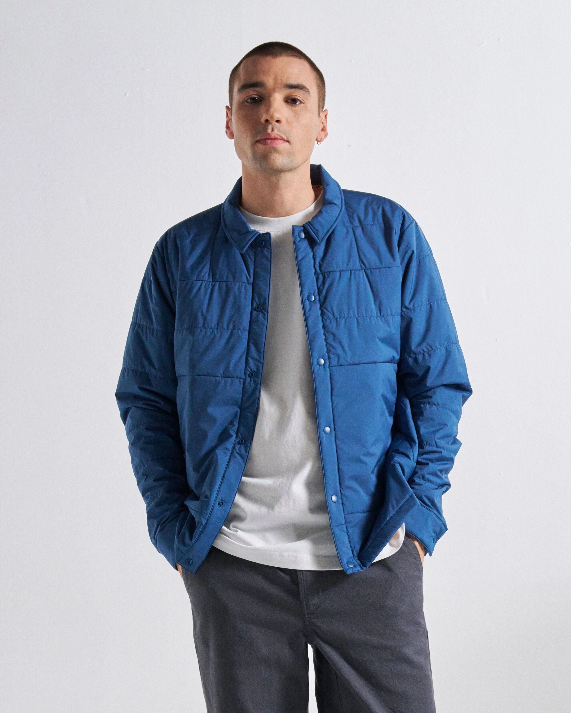 Vanlifer Insulated Overshirt - Dark Denim - Studio Model