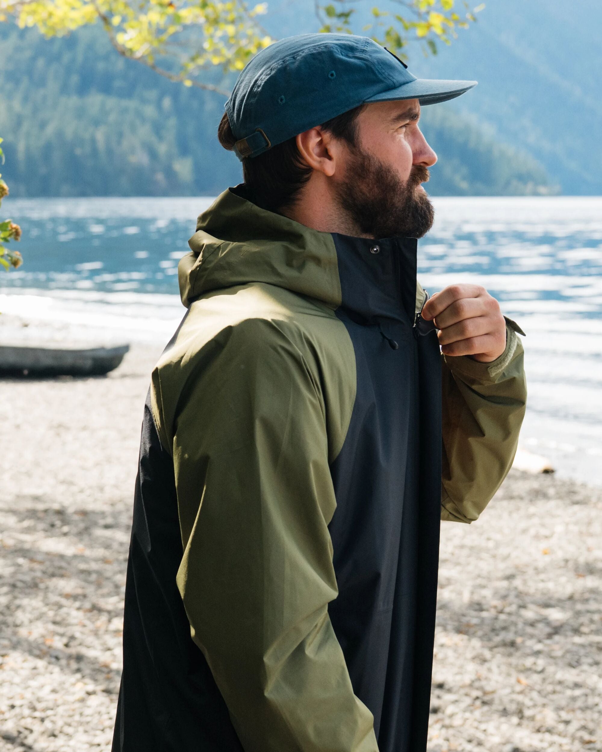 Trailscape Men's Waterproof Jacket - Black/Khaki -