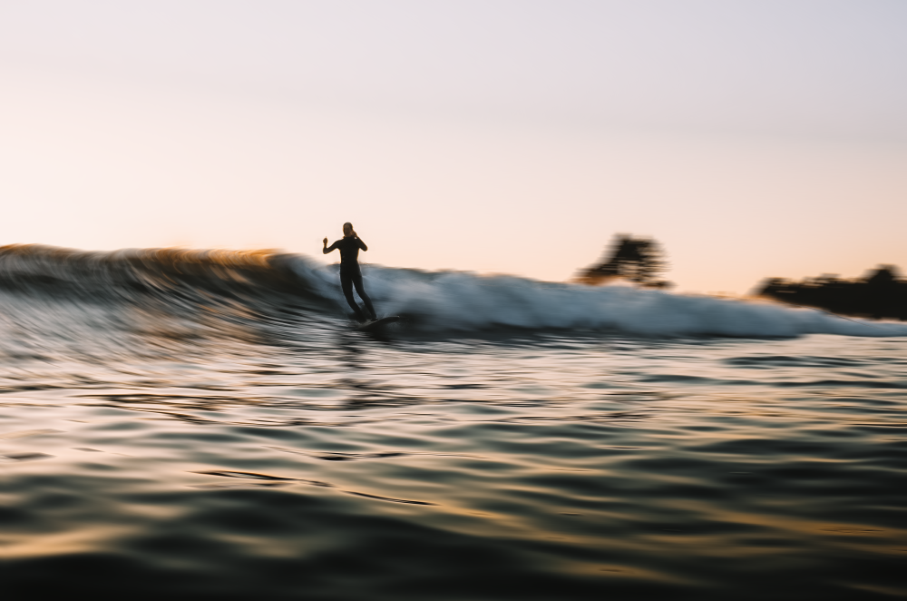 A man surfing a wave