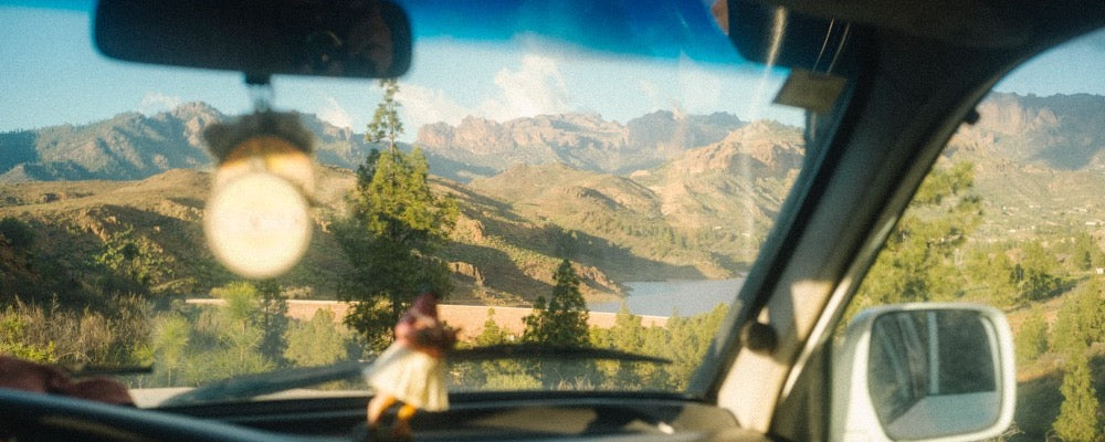 Dashboard view of the mountains