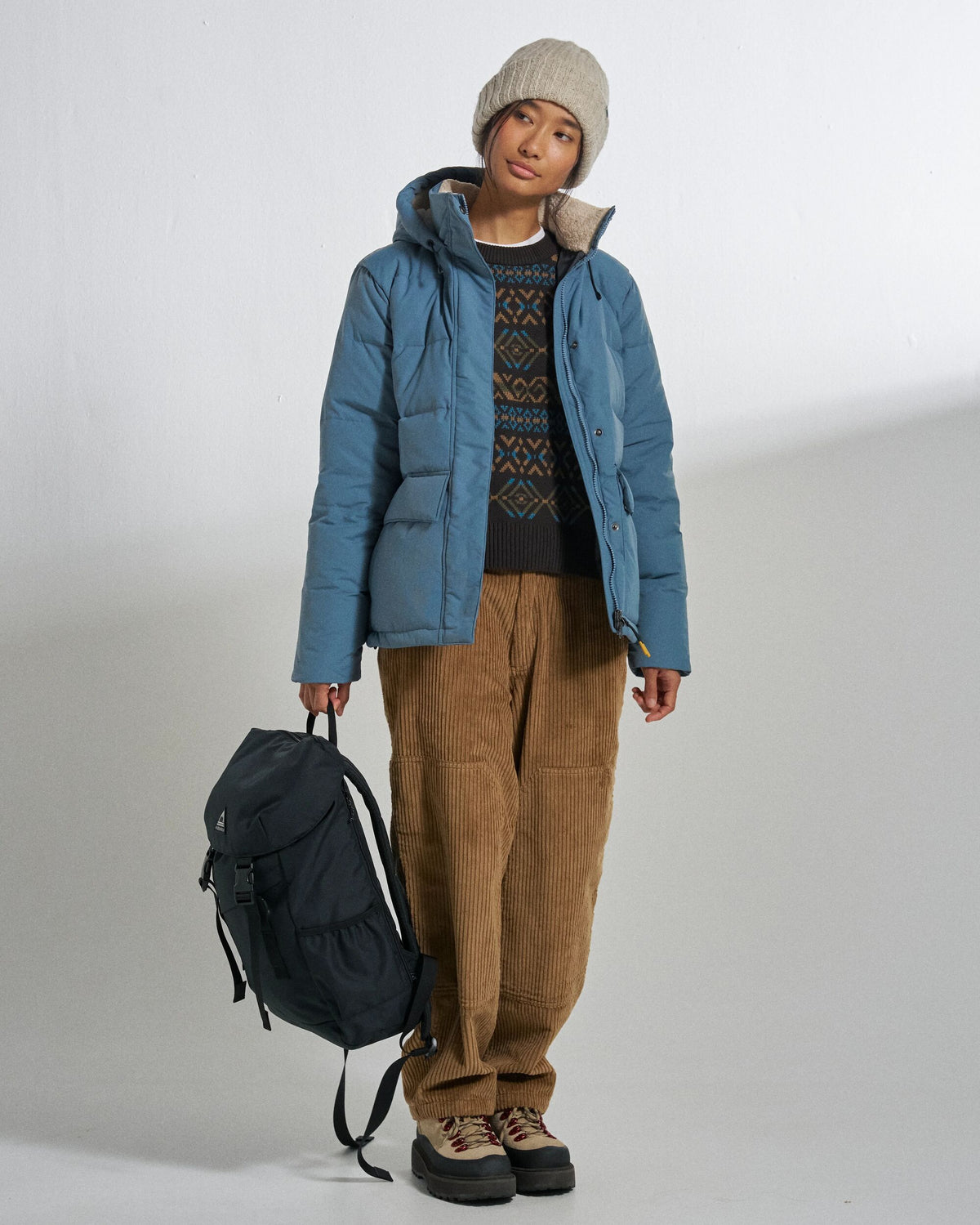Nook Insulated Jacket - Stormy Blue - Studio Model
