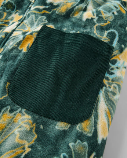 Ace Recycled Polar Fleece Dungarees - Frost Dark Fern - Flatlay