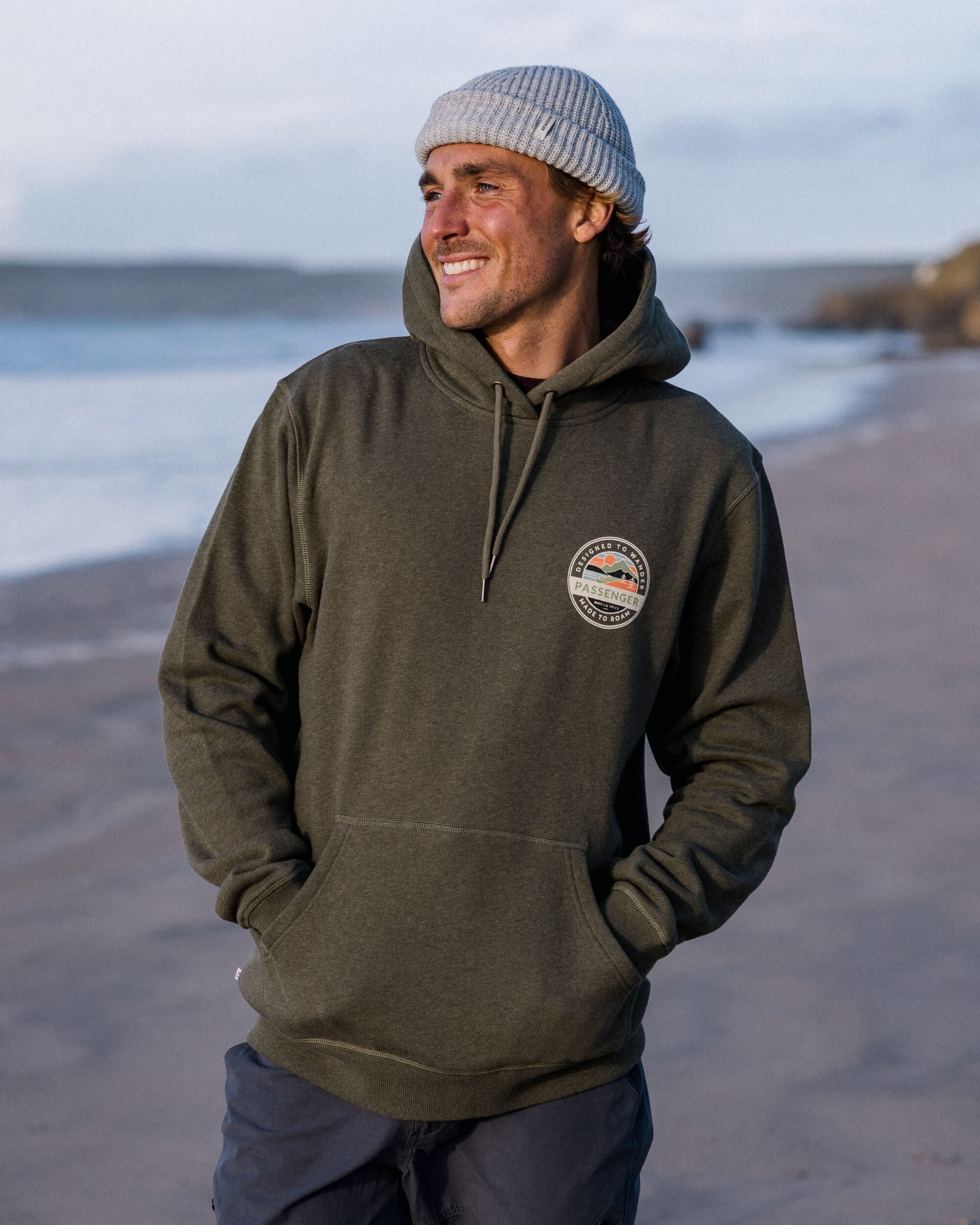 Odyssey Organic Cotton Hoodie - Khaki Marl - Lifestyle - Male