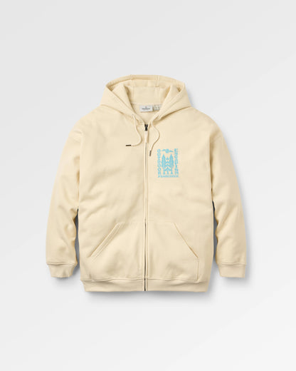 Tall Pines Full Zip Recycled Cotton Hoodie - Birch - Flatlay