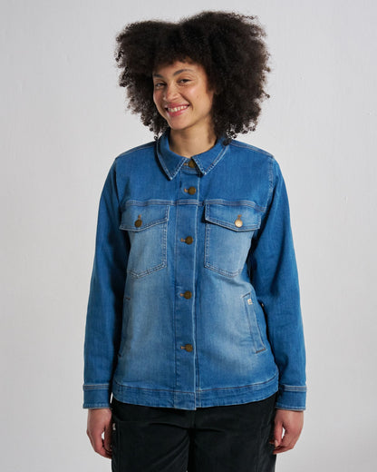 Stella Denim LS Shirt - Light Wash Denim - Studio Model