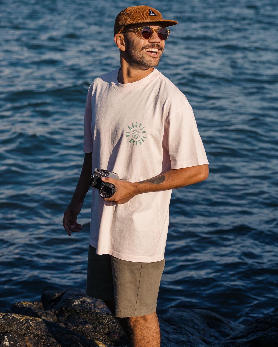 Rooted Recycled Relaxed Fit T-Shirt - Barely Pink