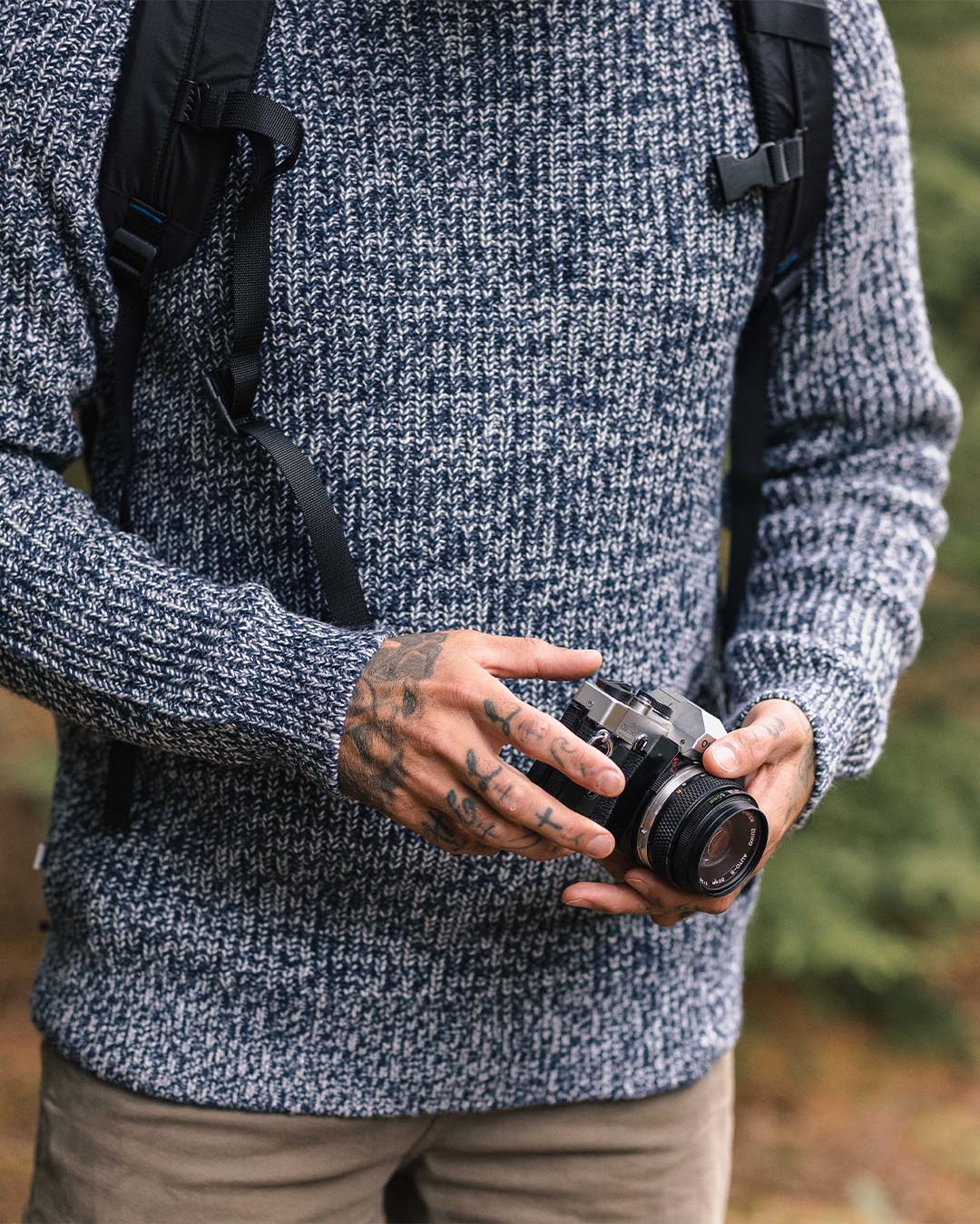 Fog Recycled Knitted Jumper - Grey Marl - Lifestyle