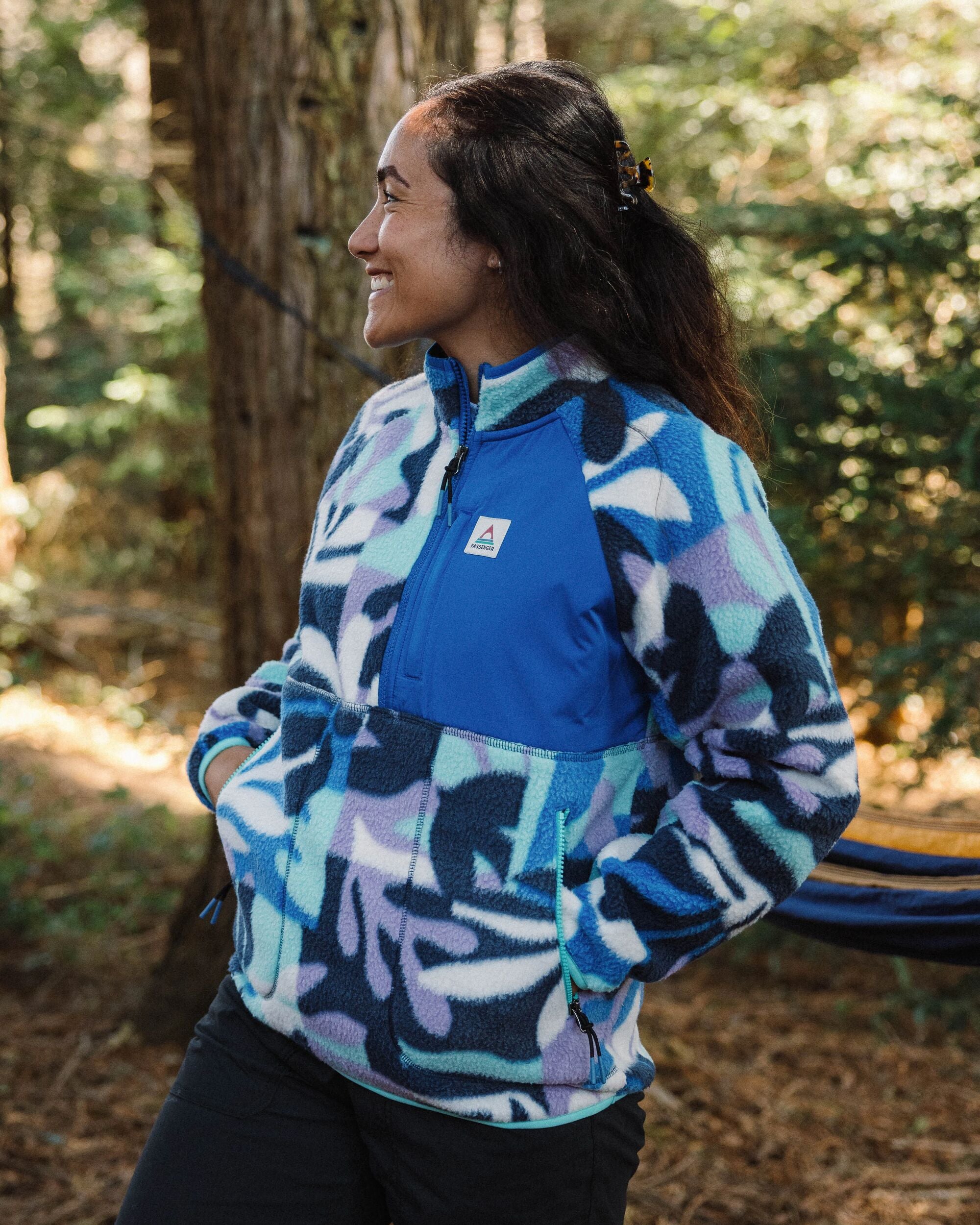 Home Recycled Sherpa Fleece - Mountain Foliage Purple - Lifestyle