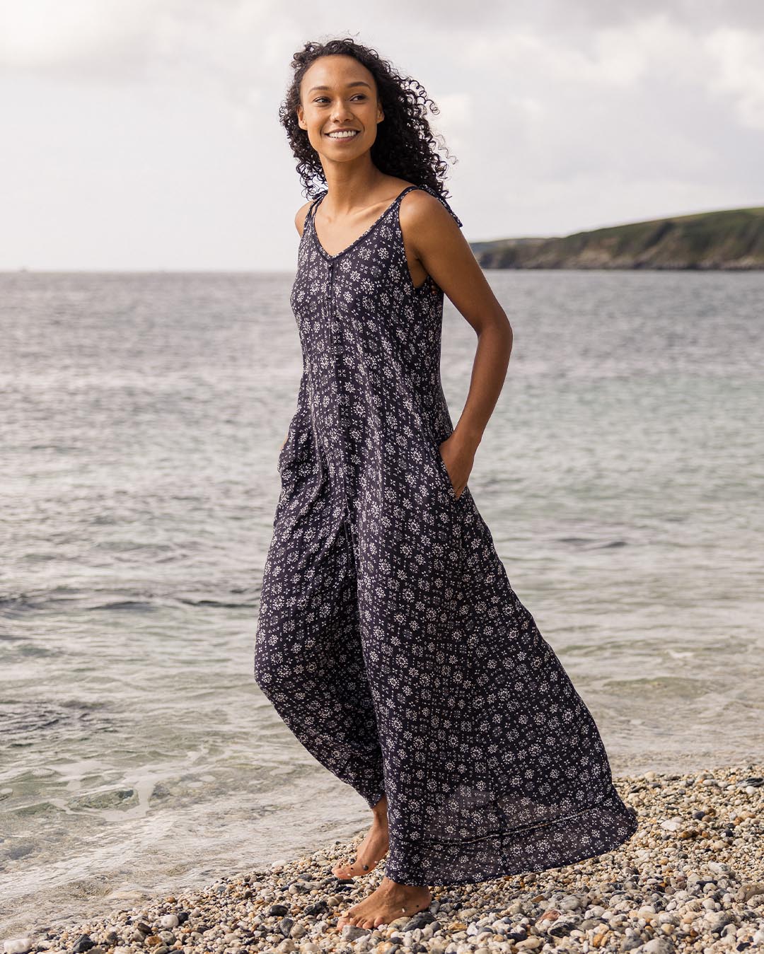 Breeze Maxi Dress - Simple Tile Faded Black