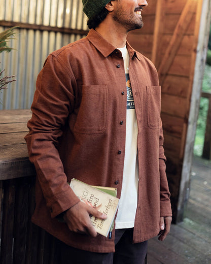 Backcountry Flannel Shirt - Cappuccino/Dusty Ochre