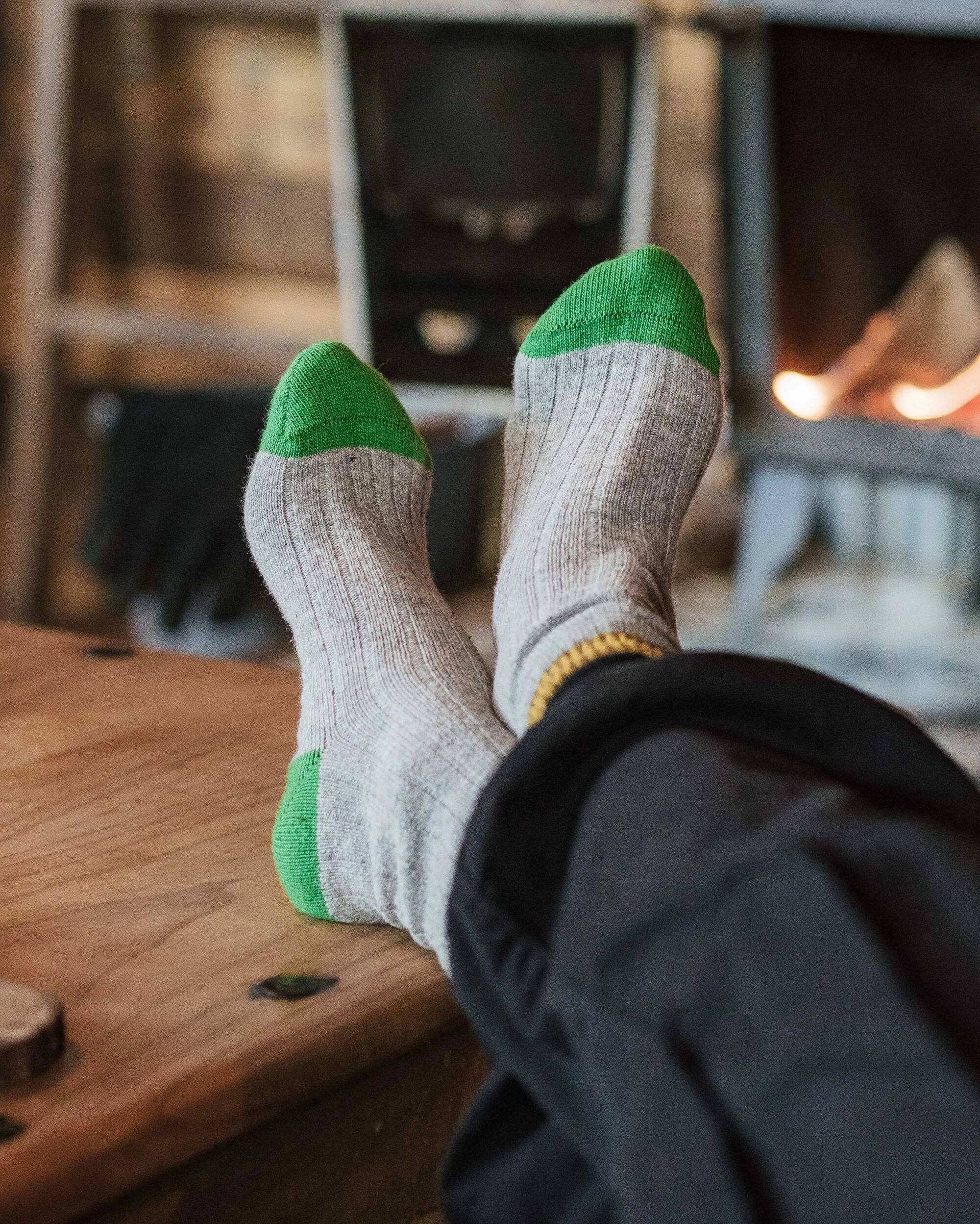 Noosa Recycled Crew Socks - Grey Marl - Lifestyle