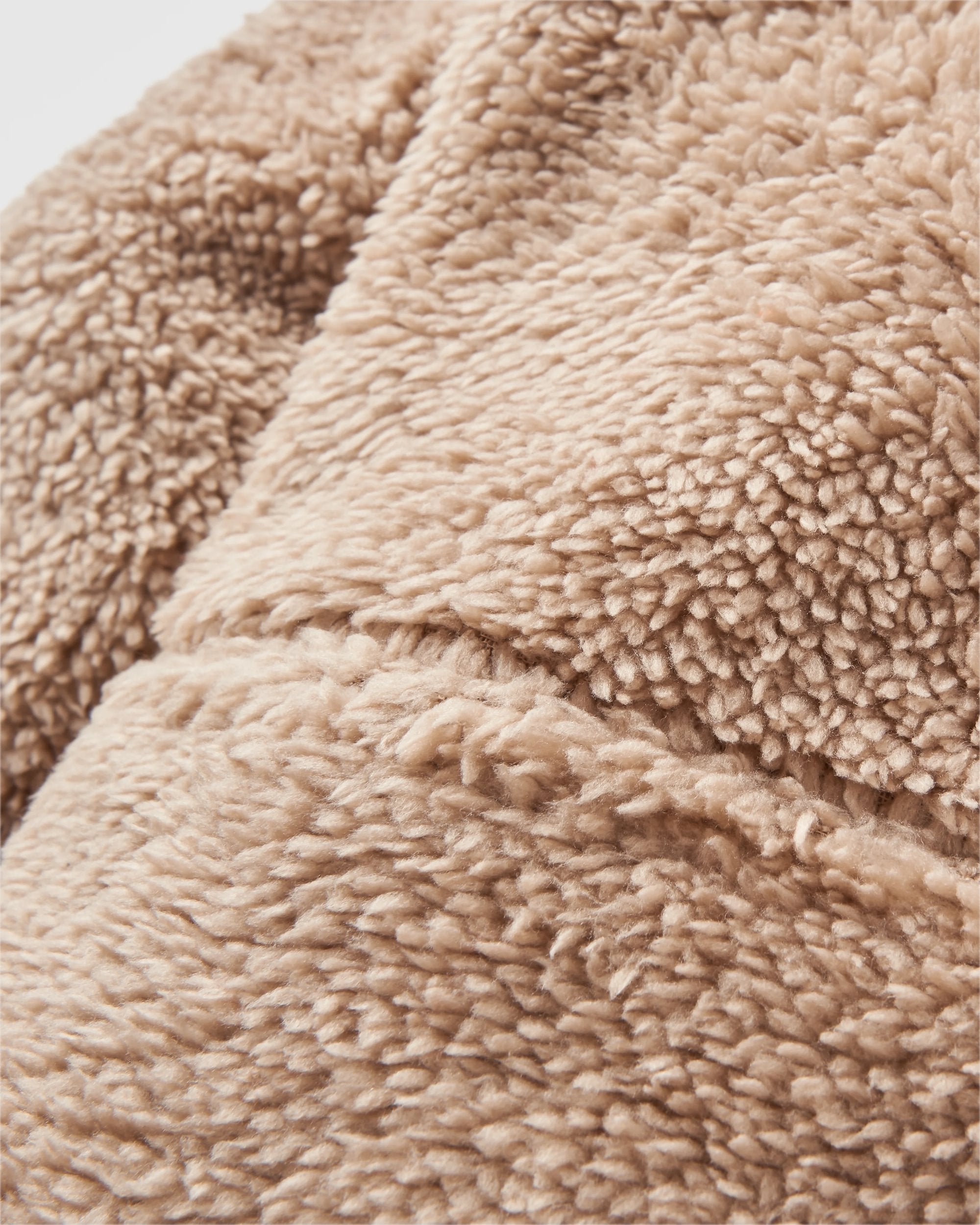 Beaumont Recycled Sherpa Hooded Fleece - Simply Taupe - Flatlay