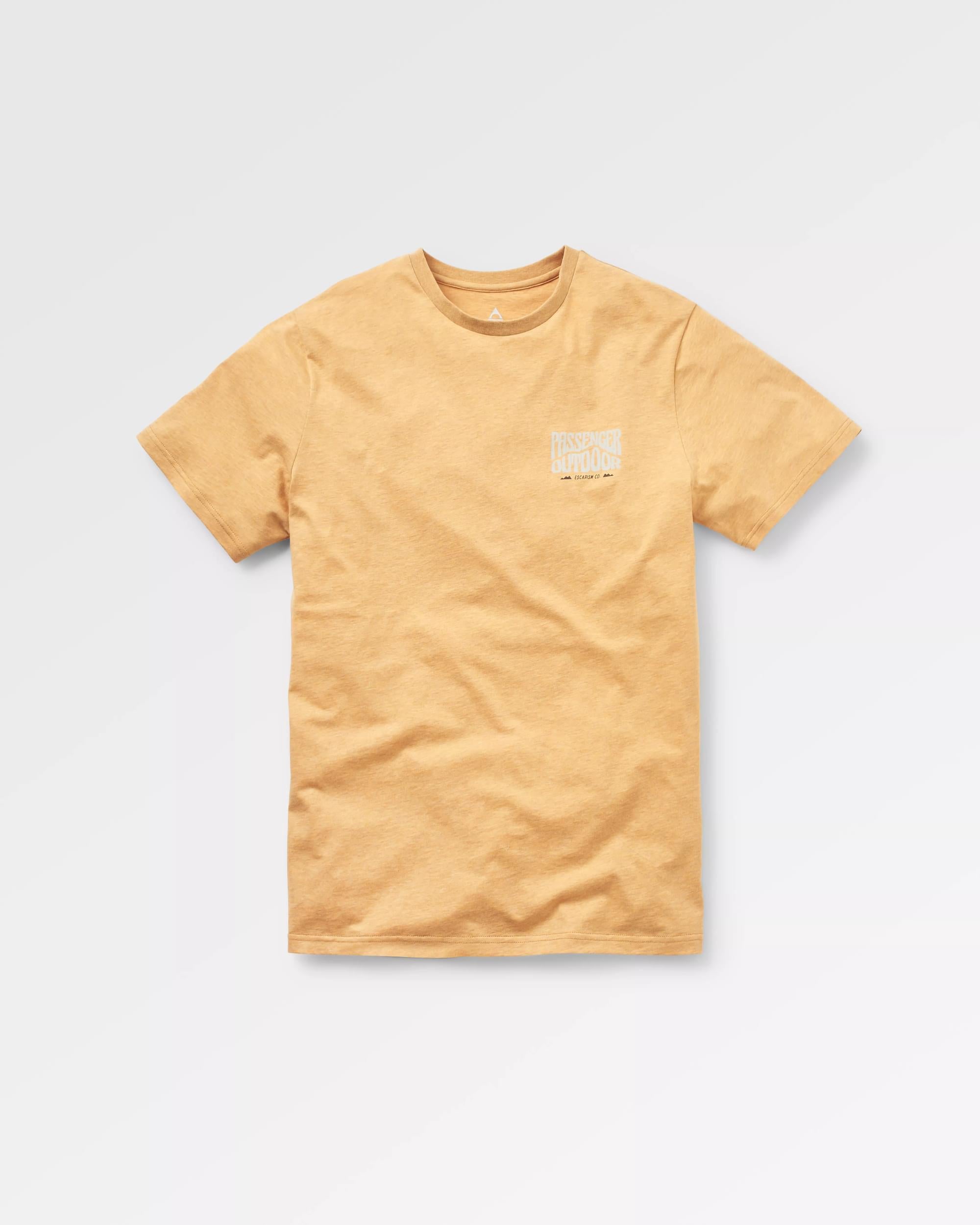 Yuca Organic Cotton T-Shirt - Dusty Ochre Marl - Flatlay