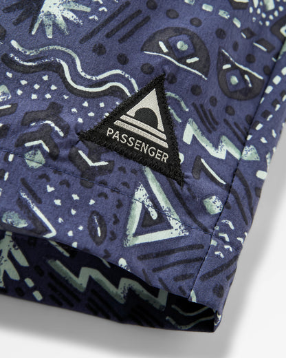 Drifter Beach Linerless Short - Elemental Geo Purple Indigo - Flatlay