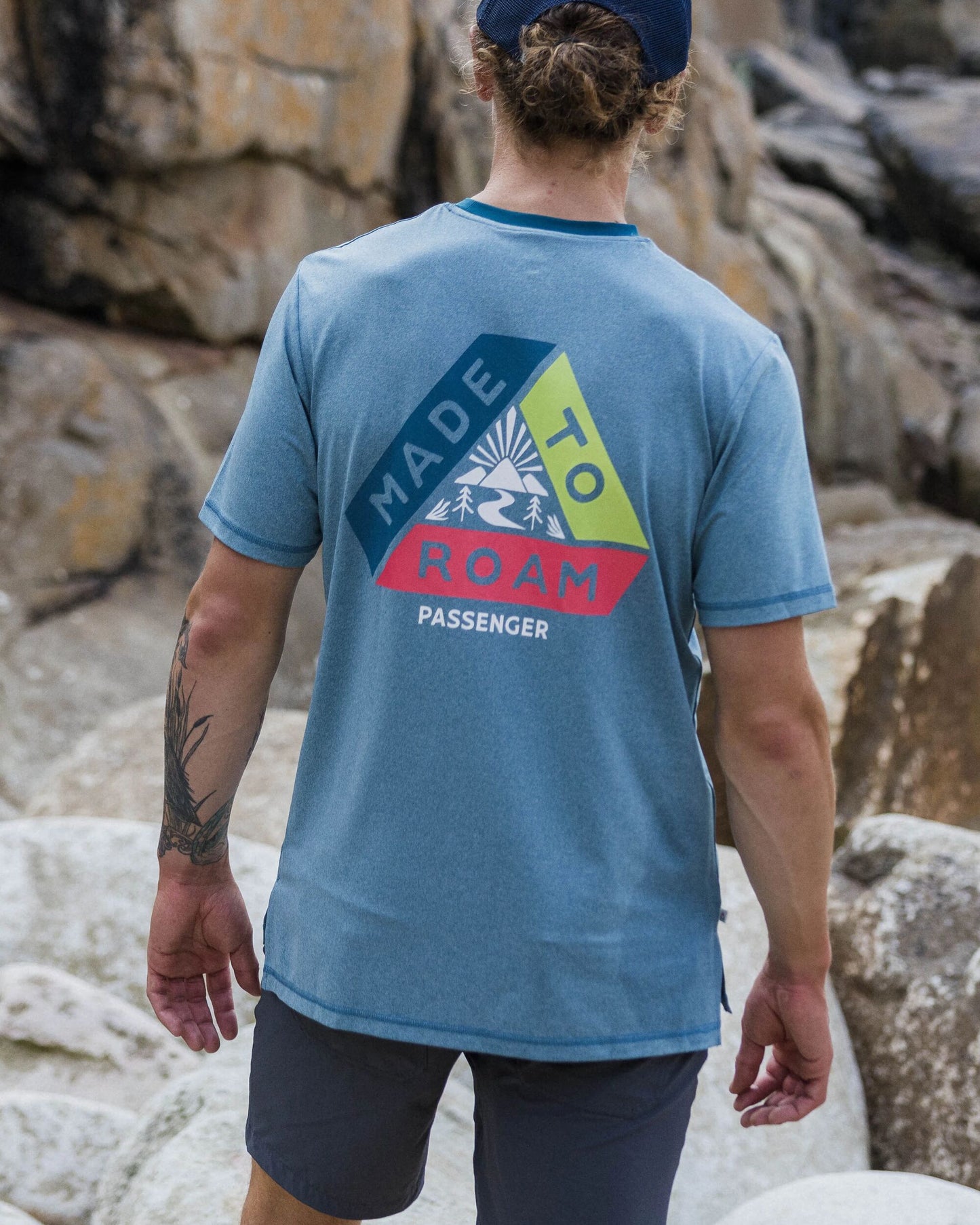 Classic Active Recycled T-Shirt - Blue Steel Marl