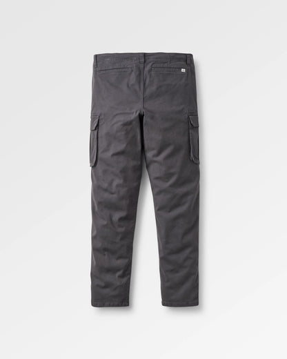 Lakeside Cargo Cotton Trouser - Faded Black - Flatlay