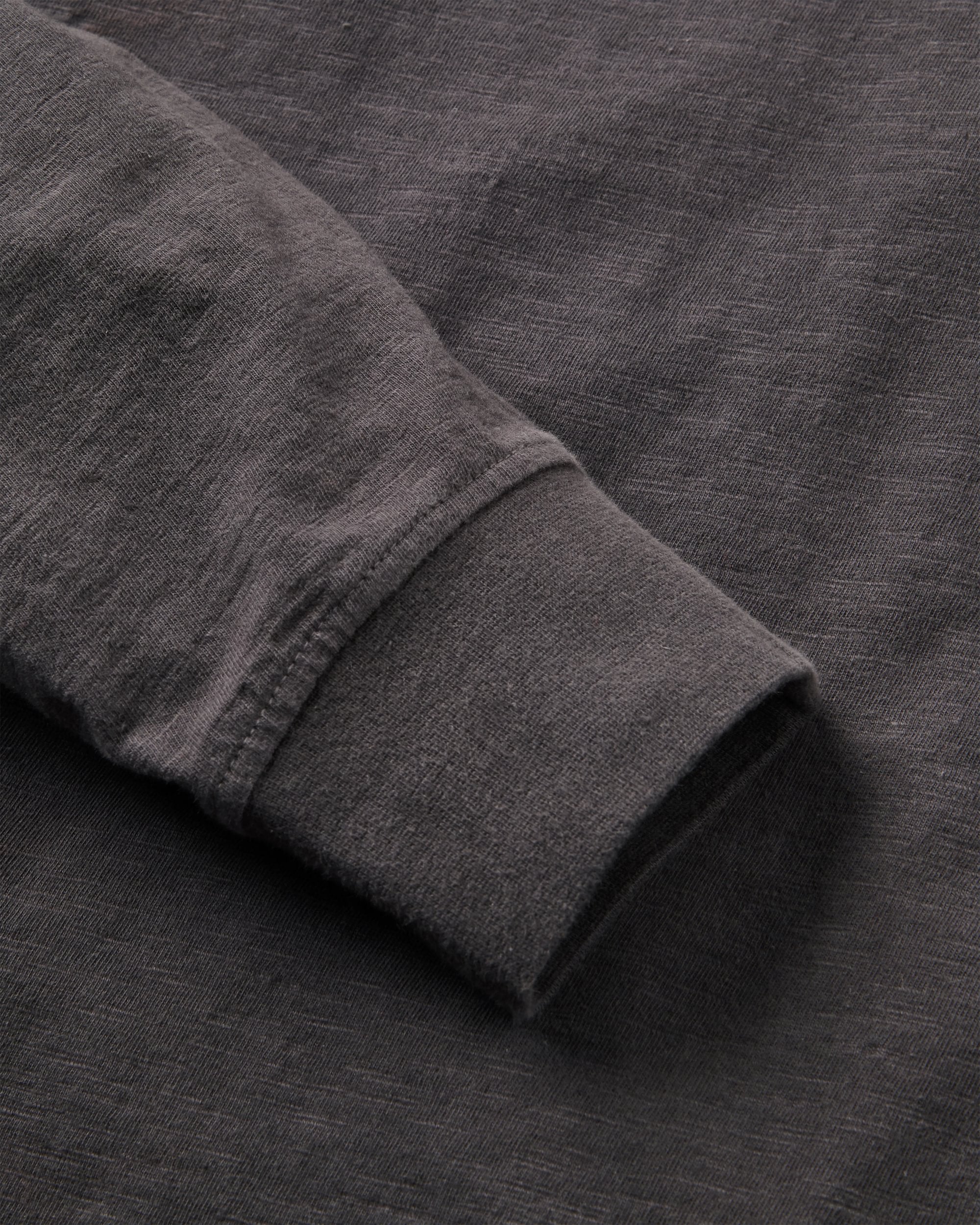 Headland LS Slub Henley - Faded Black - Flatlay