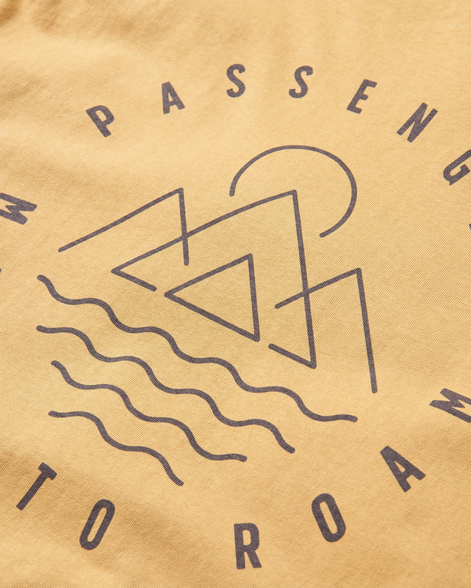 Escapism Recycled Cotton T-Shirt - Mustard Gold - Flatlay