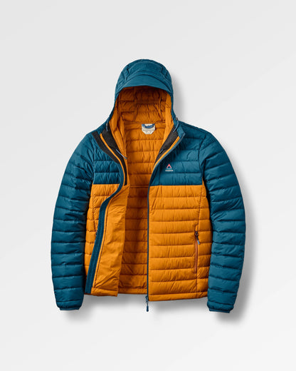 Ashland Down Recycled Jacket - Retro Orange/Tidal Blue - Flatlay