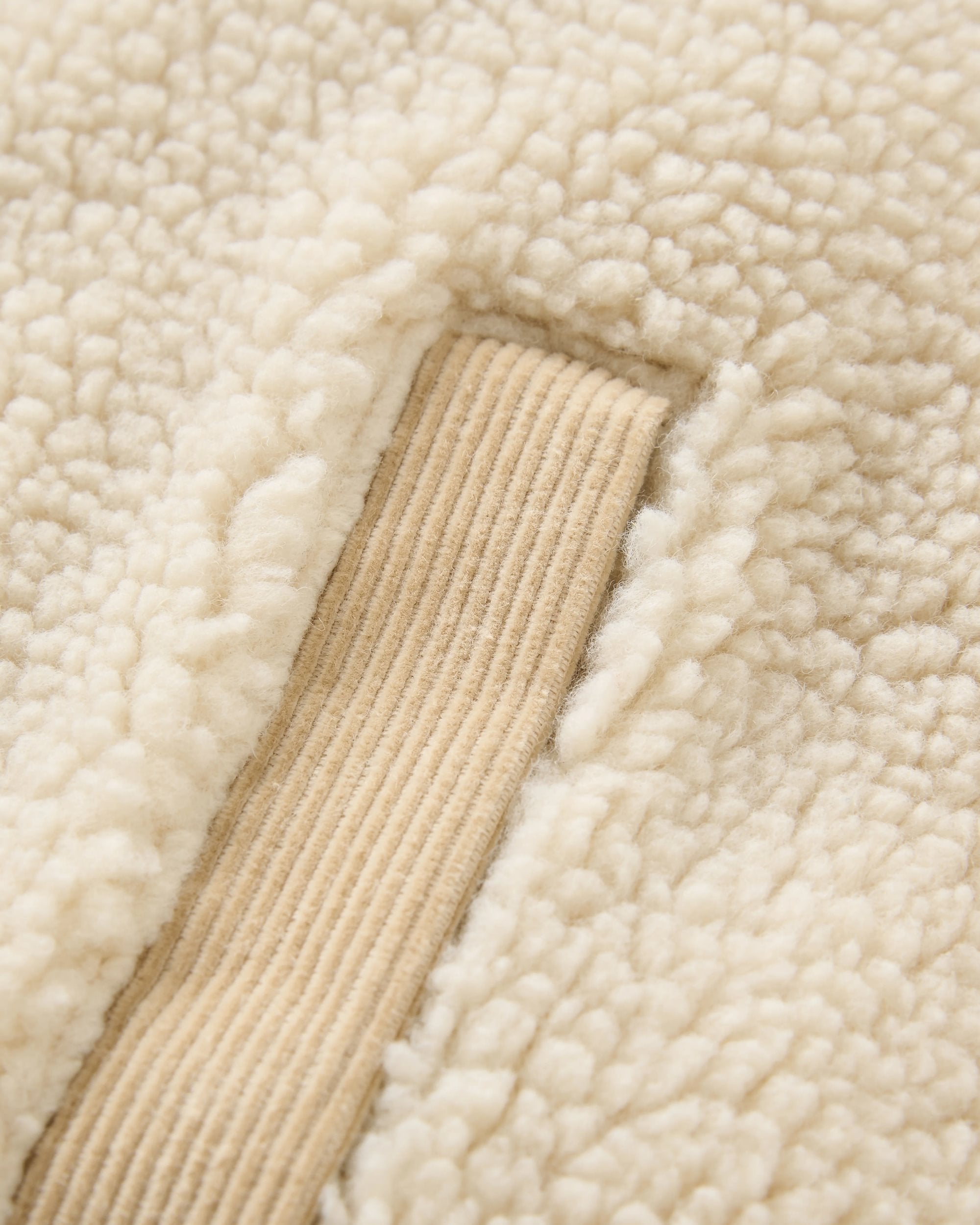 Tawny Collarless Deep-Pile Sherpa Gilet - Oat - Flatlay