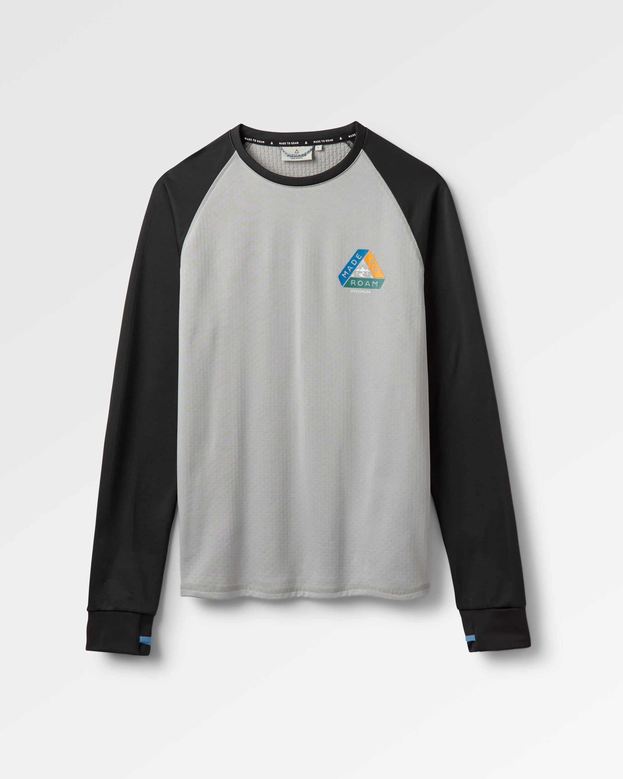 Alpine Recycled Base Layer LS T-Shirt - Black/Grey - Flatlay