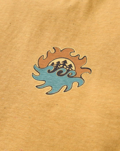 Dune Men's Recycled Cotton T-Shirt - Spruce Yellow Marl - Flatlay