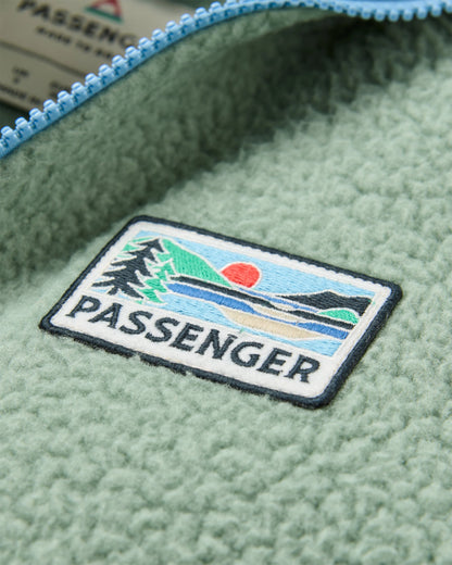 North Coast Full Zip Sherpa Fleece - Pistachio - Flatlay