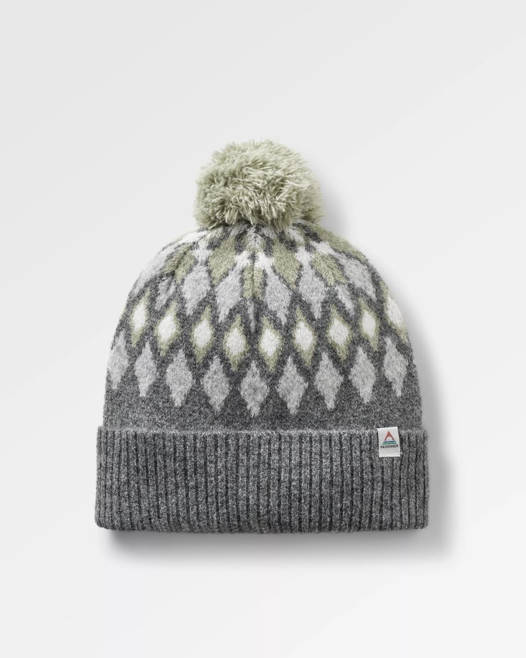 Snowdrop Recycled Bobble Hat - Grey Marl - Flatlay