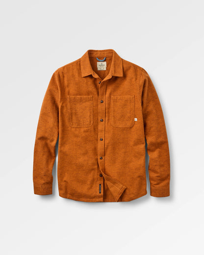 Backcountry Flannel Shirt - Retro Orange - Flatlay