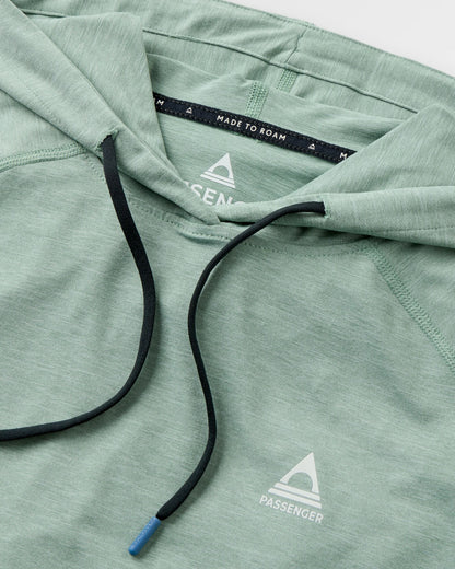 Sunvale Lightweight UPF50 Hoodie - Pistachio Marl - Flatlay